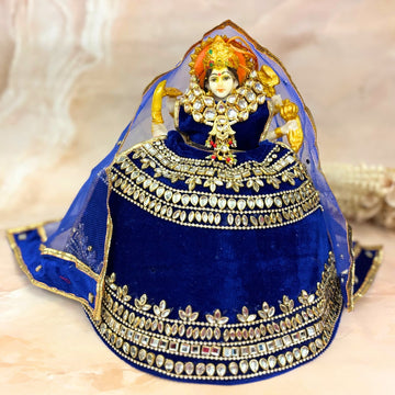 Handmade Neelkanaka Velvet Laddu Gopal Dress - Designer Kanha Ji Poshak for Janmashtami, Fancy Bal Gopal & Krishna Ji Dress