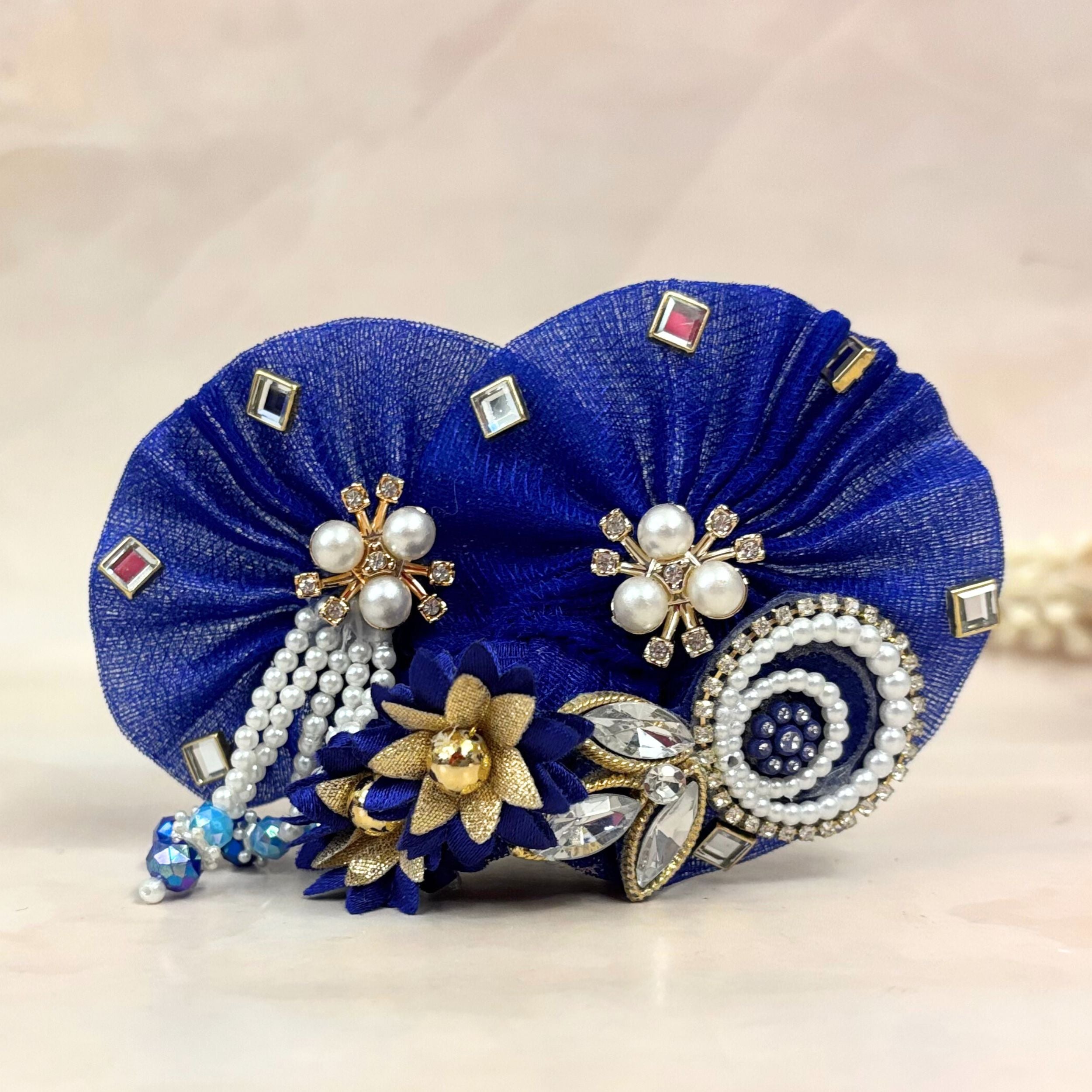 Handmade Neelkanth Shringar Radha Krishna Dress - Designer Laddu Gopal Poshak, Fancy Kanha Ji Dress for Janmashtami & Festivals
