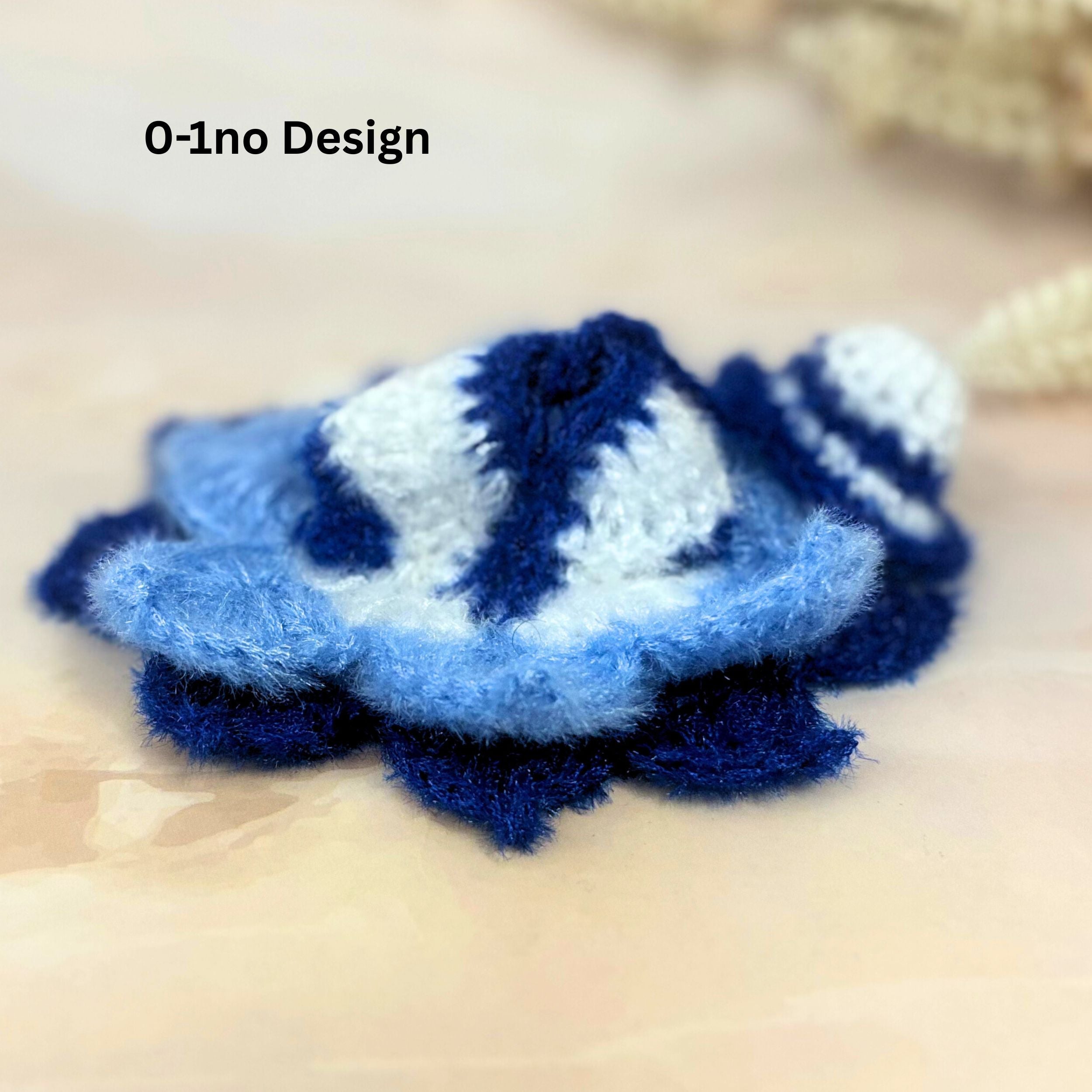 Handmade Blue and White Lotus Woollen Laddu Gopal Dress - Designer Kanha Ji Poshak for Janmashtami, Fancy Bal Gopal Dress, Krishna Ji Dress