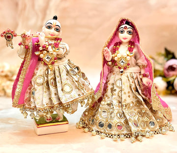 Handmade Iskcon Inspired 7-Piece Chandrika Roop Dress Set for Laddu Gopal | Designer Kanha Ji Poshak | Perfect for Janmashtami & Festivals