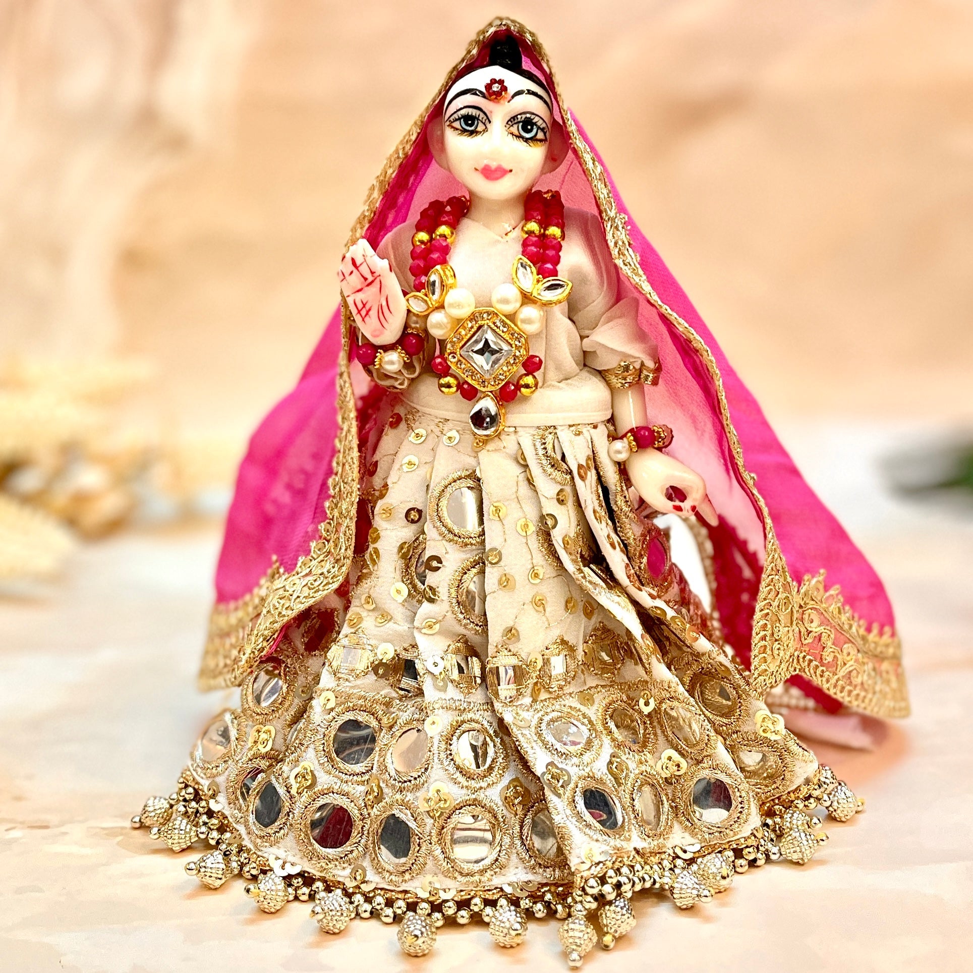 Handmade Iskcon Inspired 7-Piece Chandrika Roop Dress Set for Laddu Gopal | Designer Kanha Ji Poshak | Perfect for Janmashtami & Festivals