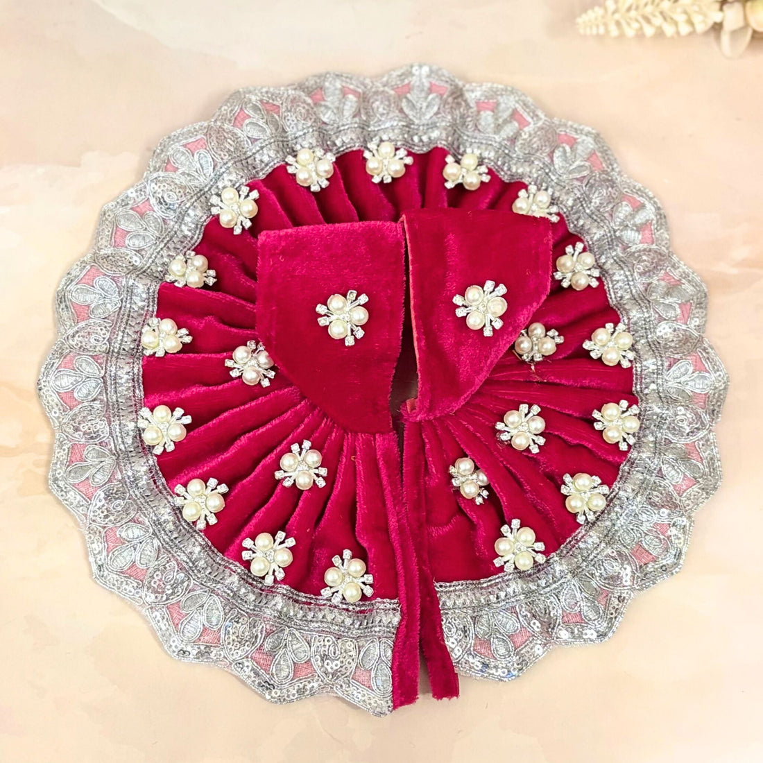 Divyaraga Handmade Velvet Laddu Gopal Dress Combo – Set of 4 Designer Poshaks for Janmashtami | Bal Gopal & Kanha Ji Fancy Dresses
