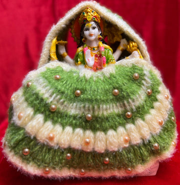 Handmade Green Woollen Laddu Gopal Dress - Designer Kanha Ji Poshak for Janmashtami, Fancy Bal Gopal Dress, Krishna Ji Outfit
