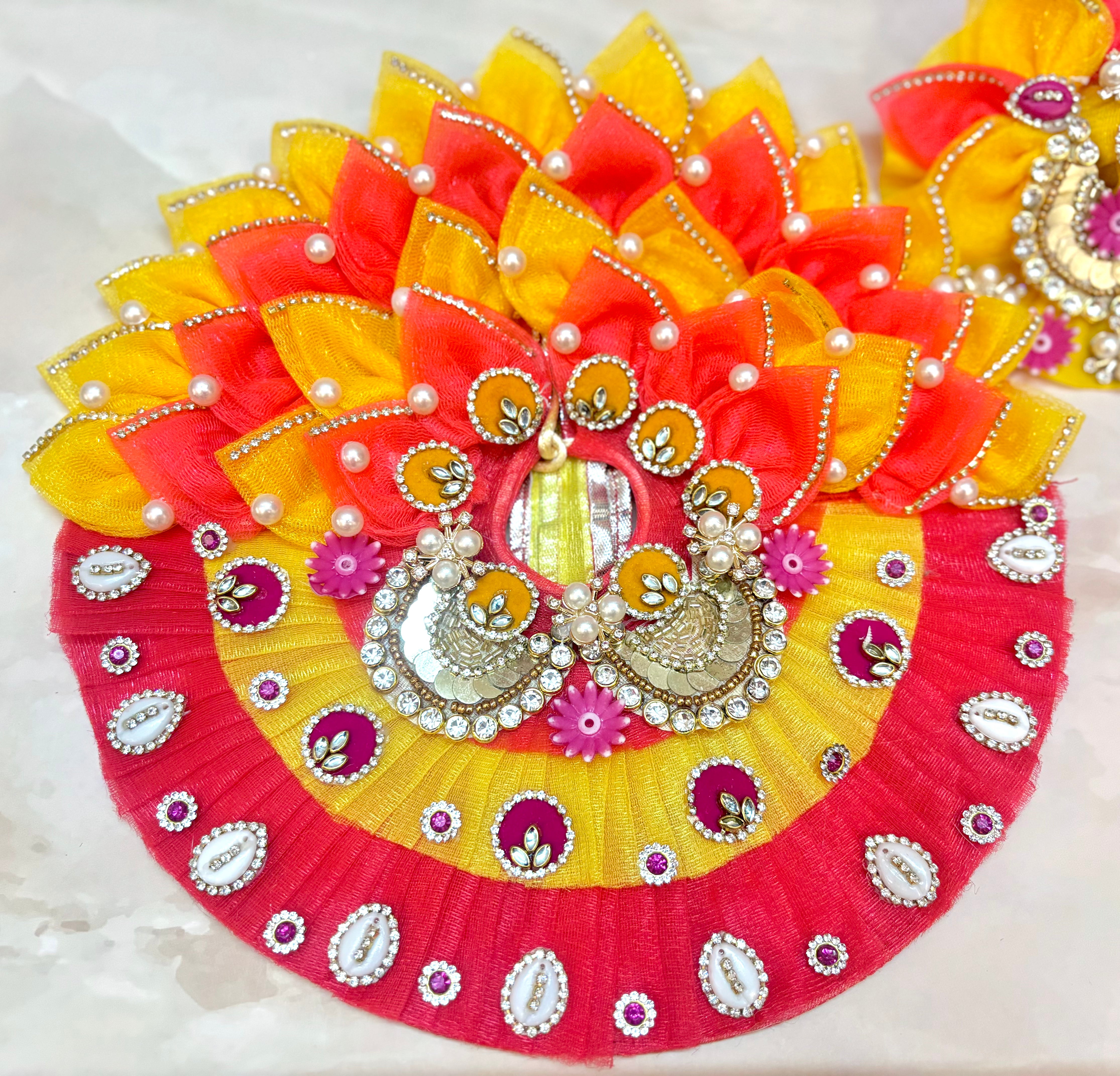 Handmade Sudarshan Laddu Gopal Dress - Designer Kanha Ji Poshak, Fancy Bal Gopal Dress for Janmashtami Celebrations, Krishna Ji Dress