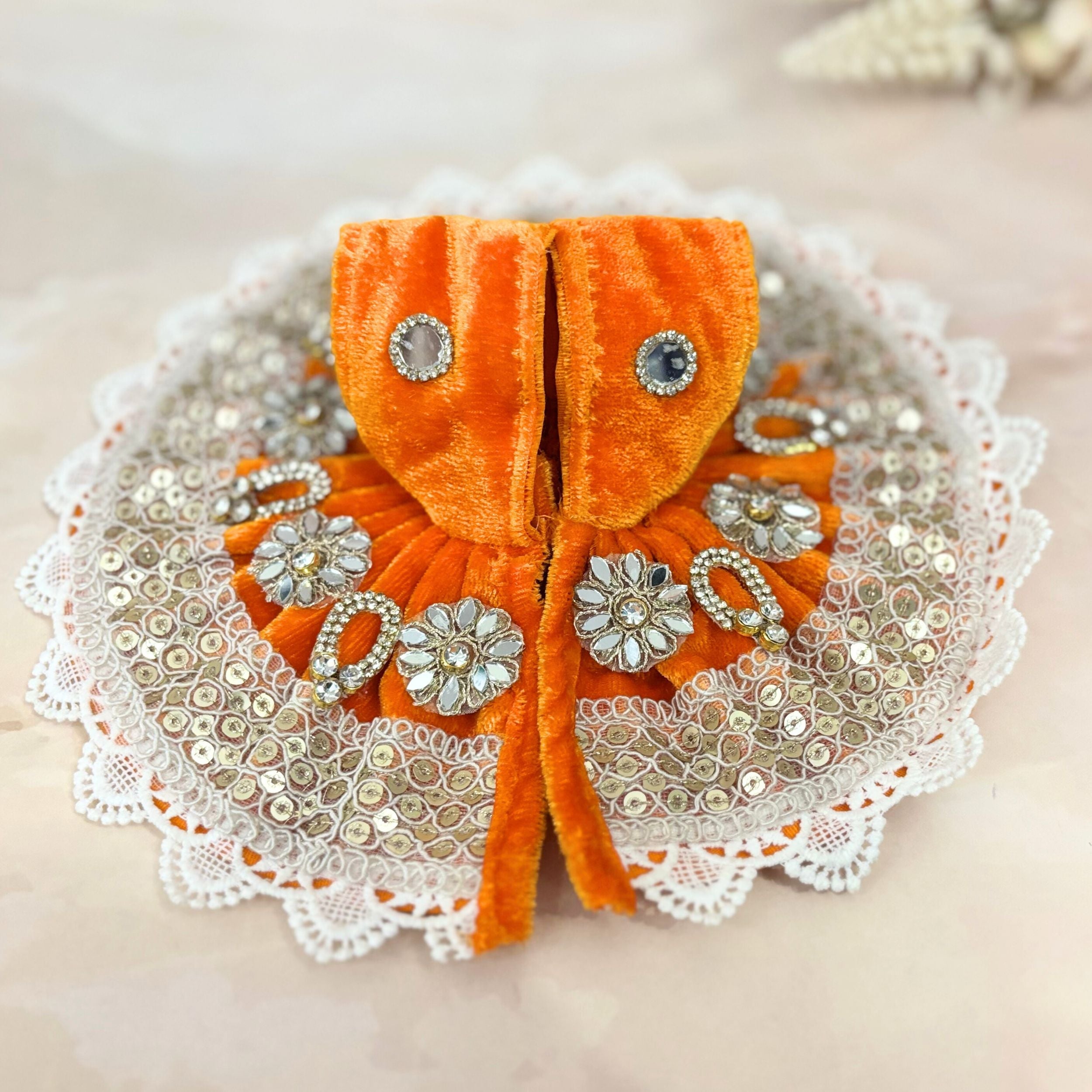 Kanakpriya Handmade Velvet Laddu Gopal Dress Combo – Set of 4 Designer Poshaks for Janmashtami | Bal Gopal & Krishna Ji Fancy Dresses