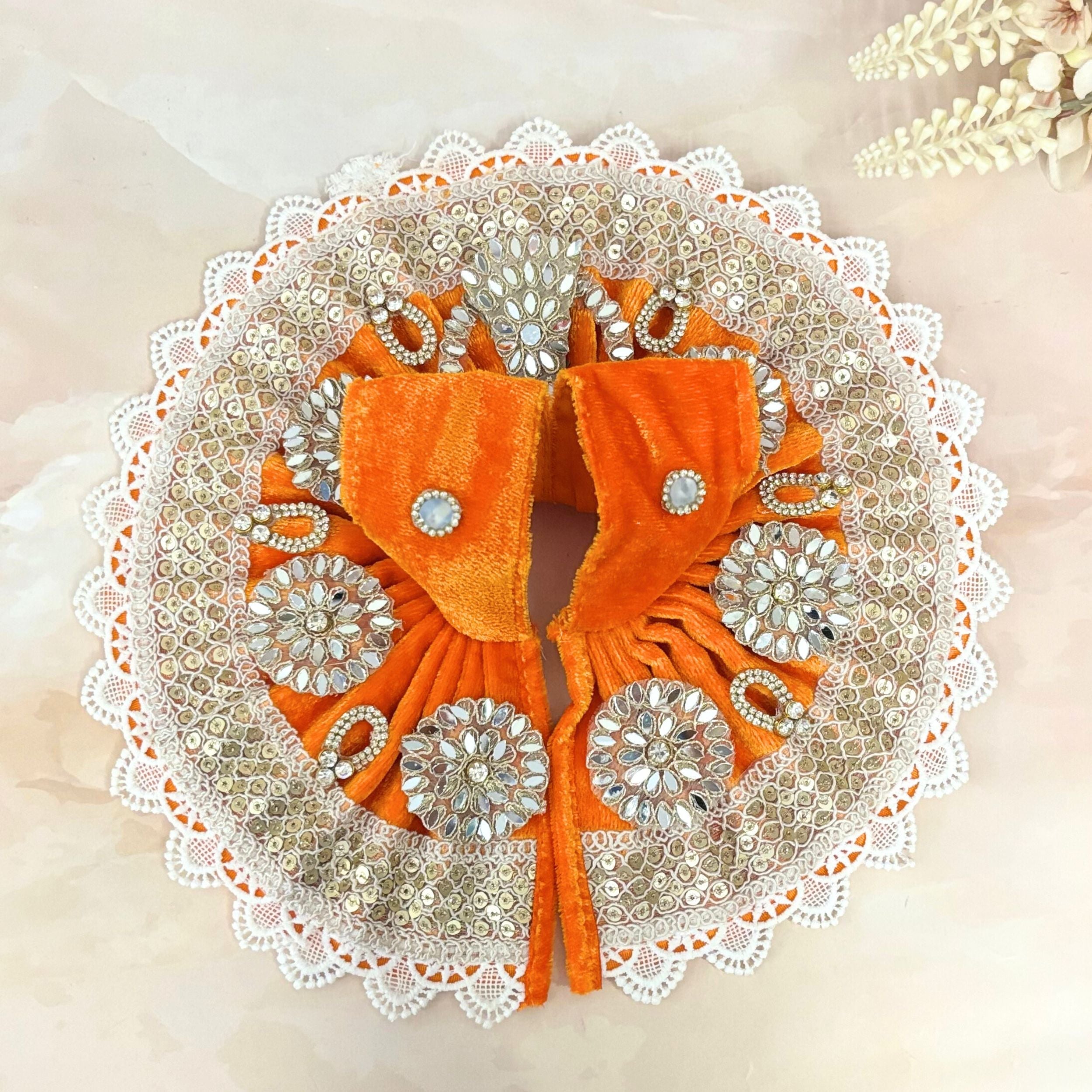 Kanakpriya Handmade Velvet Laddu Gopal Dress Combo – Set of 4 Designer Poshaks for Janmashtami | Bal Gopal & Krishna Ji Fancy Dresses