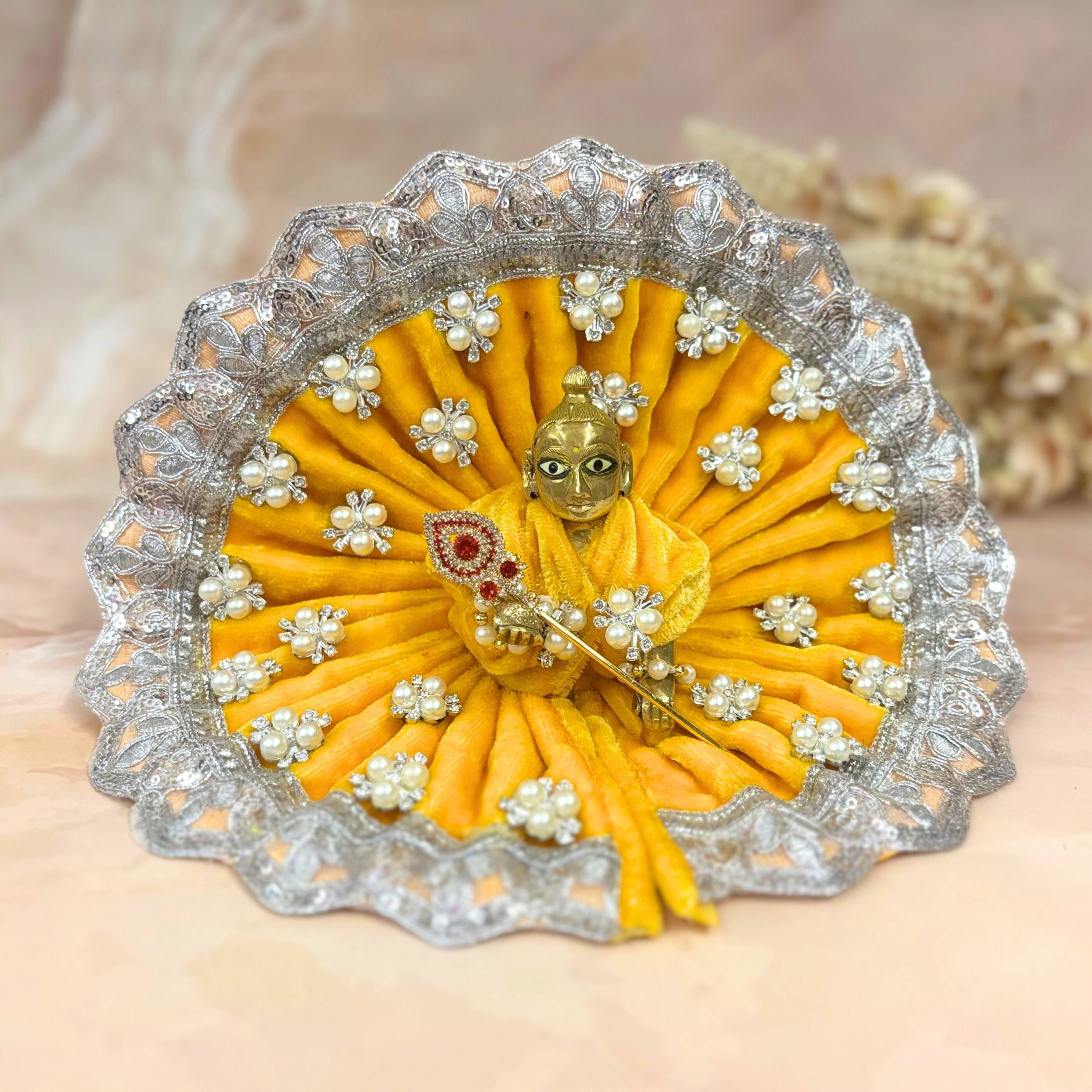 Kanakpriya Handmade Velvet Laddu Gopal Dress Combo – Set of 4 Designer Poshaks for Janmashtami | Bal Gopal & Krishna Ji Fancy Dresses