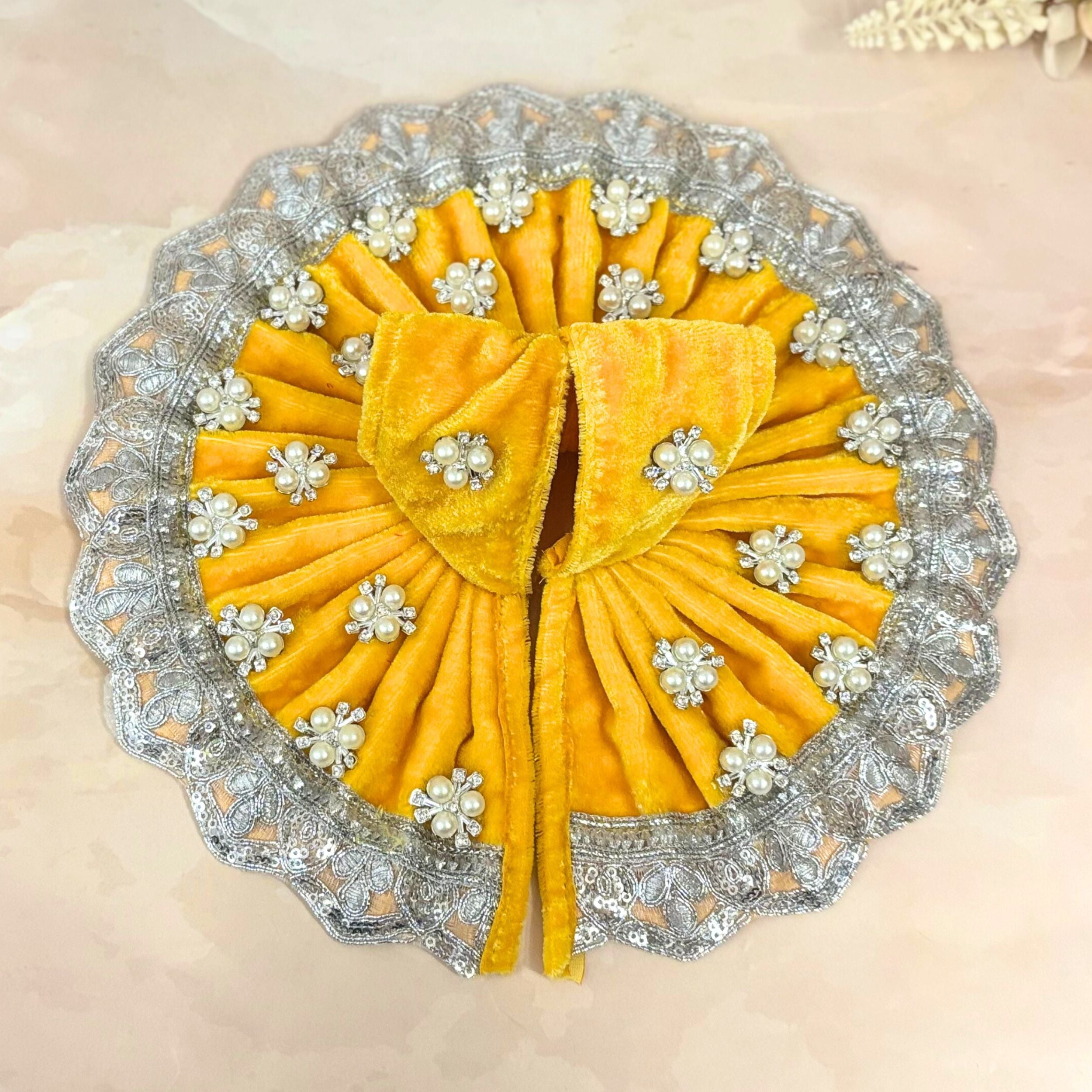 Kanakpriya Handmade Velvet Laddu Gopal Dress Combo – Set of 4 Designer Poshaks for Janmashtami | Bal Gopal & Krishna Ji Fancy Dresses