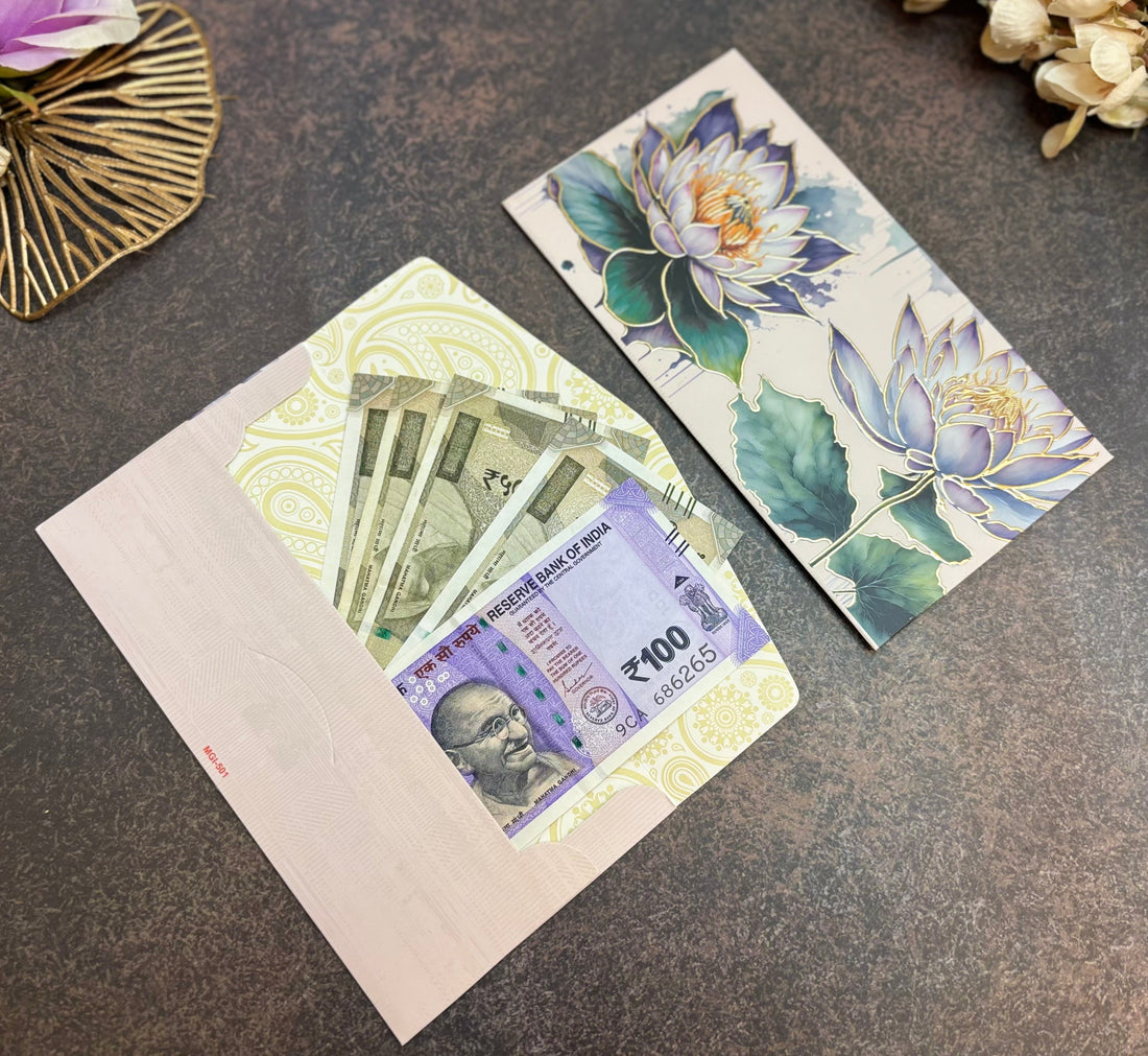 Artistic Goldfoil Paper Money Envelopes - Pack of 10 | Perfect for Janmashtami Celebrations & Gifting Laddu Gopal Dress, Kanha Ji Poshak, Bal Gopal Dress