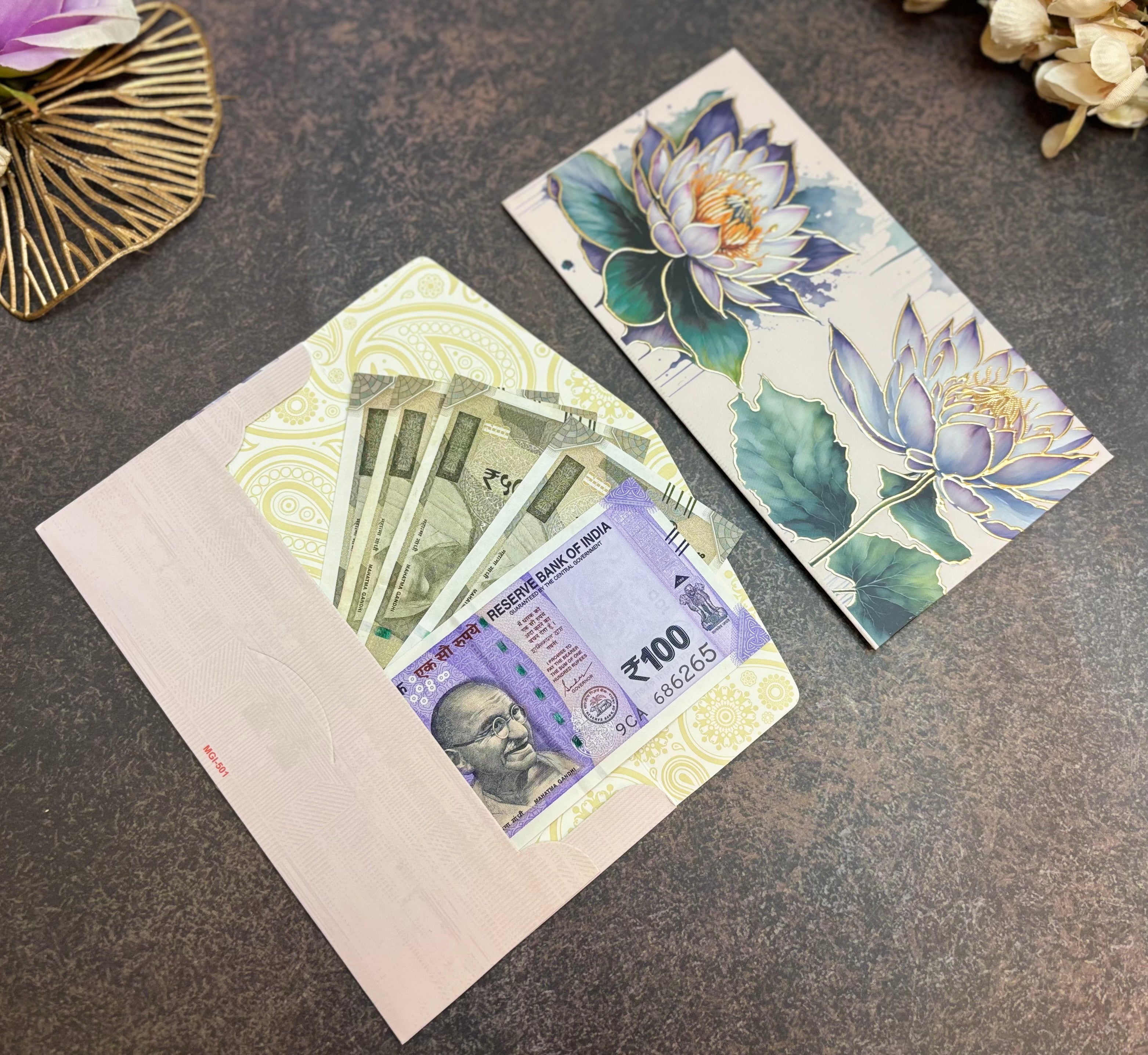Artistic Goldfoil Paper Money Envelopes - Pack of 10 | Perfect for Janmashtami Celebrations & Gifting Laddu Gopal Dress, Kanha Ji Poshak, Bal Gopal Dress