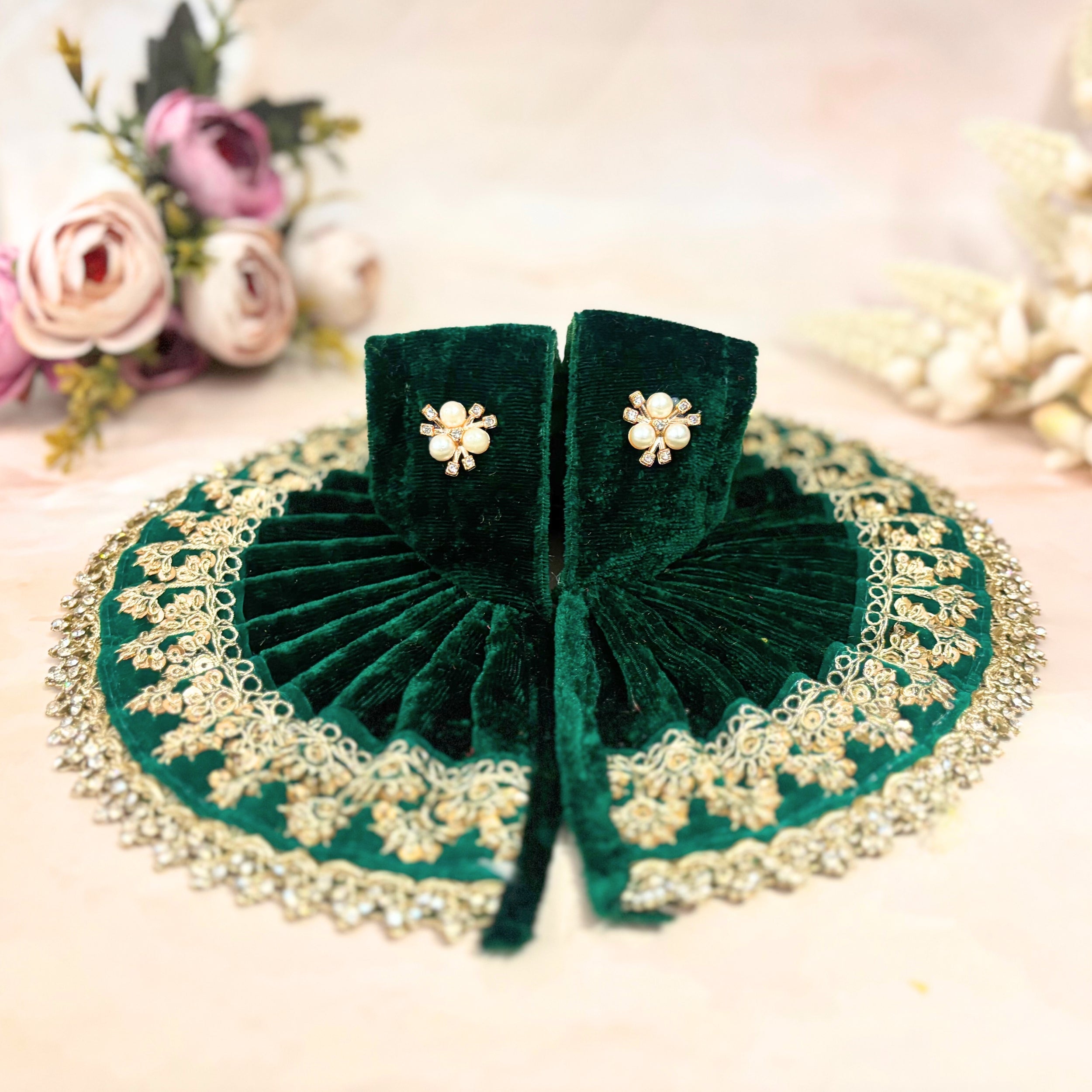 Handmade Maniratna Velvet Laddu Gopal Dress Combo – Set of 4 Designer Poshaks for Janmashtami | Fancy Bal Gopal & Kanha Ji Dresses