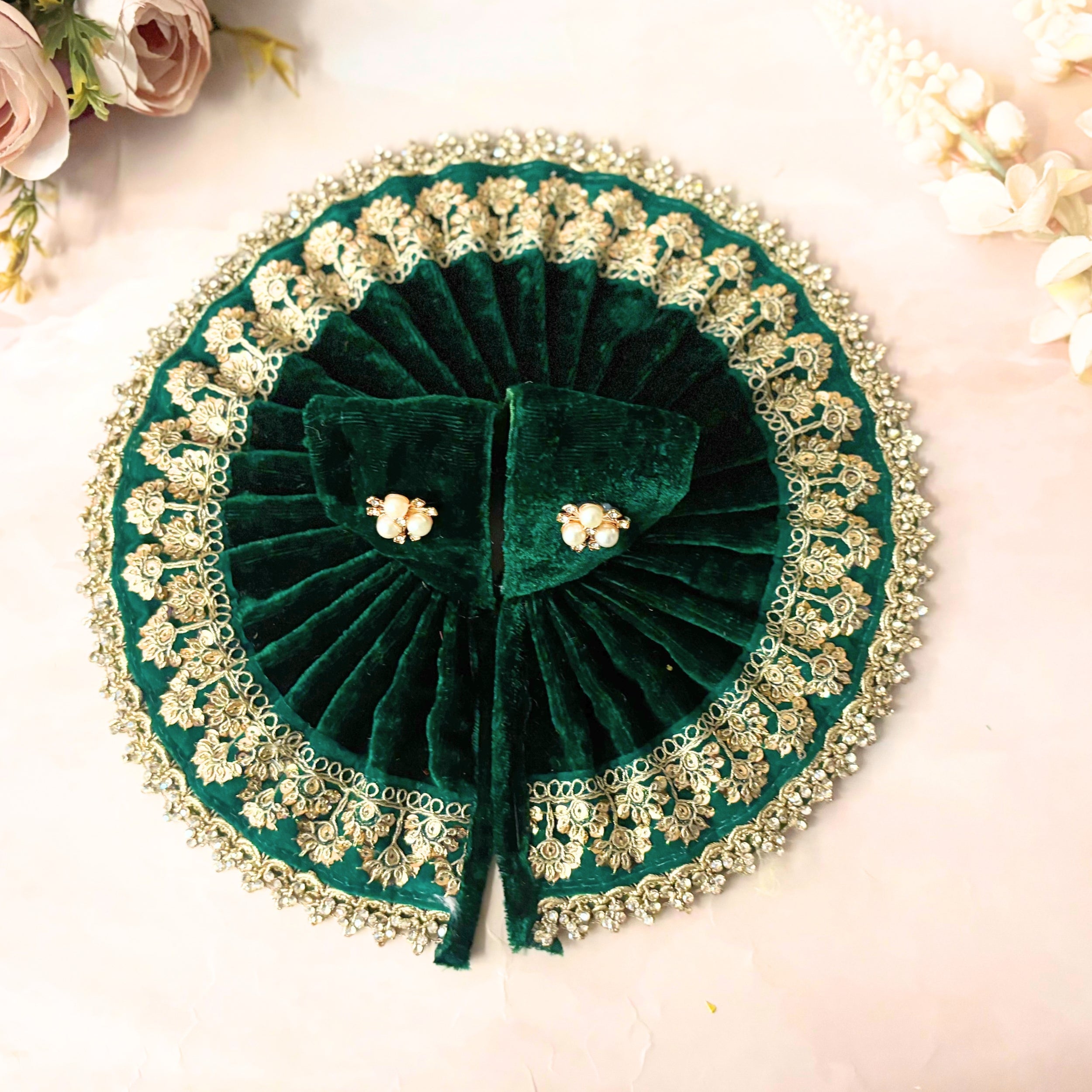 Handmade Maniratna Velvet Laddu Gopal Dress Combo – Set of 4 Designer Poshaks for Janmashtami | Fancy Bal Gopal & Kanha Ji Dresses