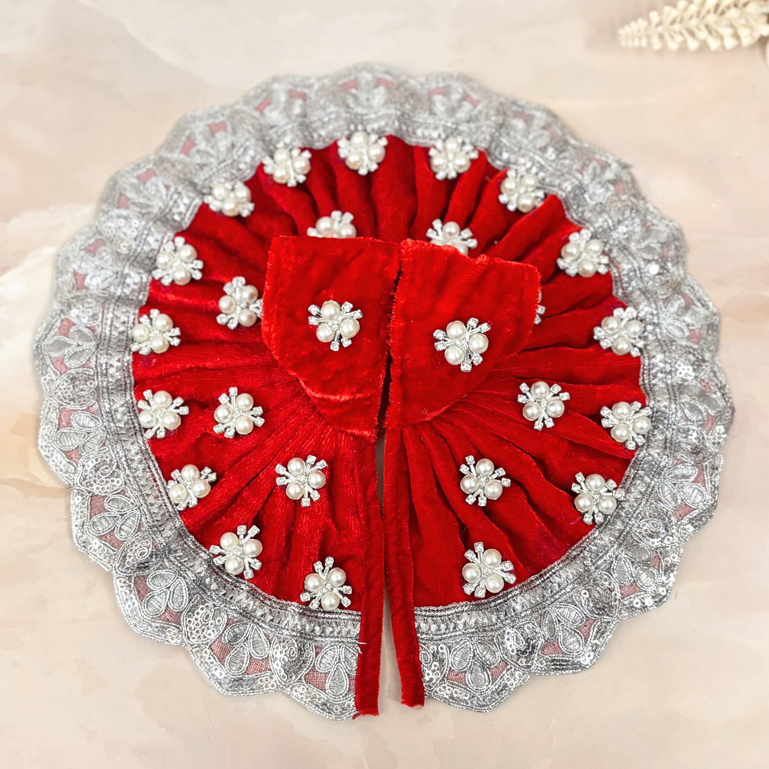 Handmade Maniratna Velvet Laddu Gopal Dress Combo – Set of 4 Designer Poshaks for Janmashtami | Fancy Bal Gopal & Kanha Ji Dresses
