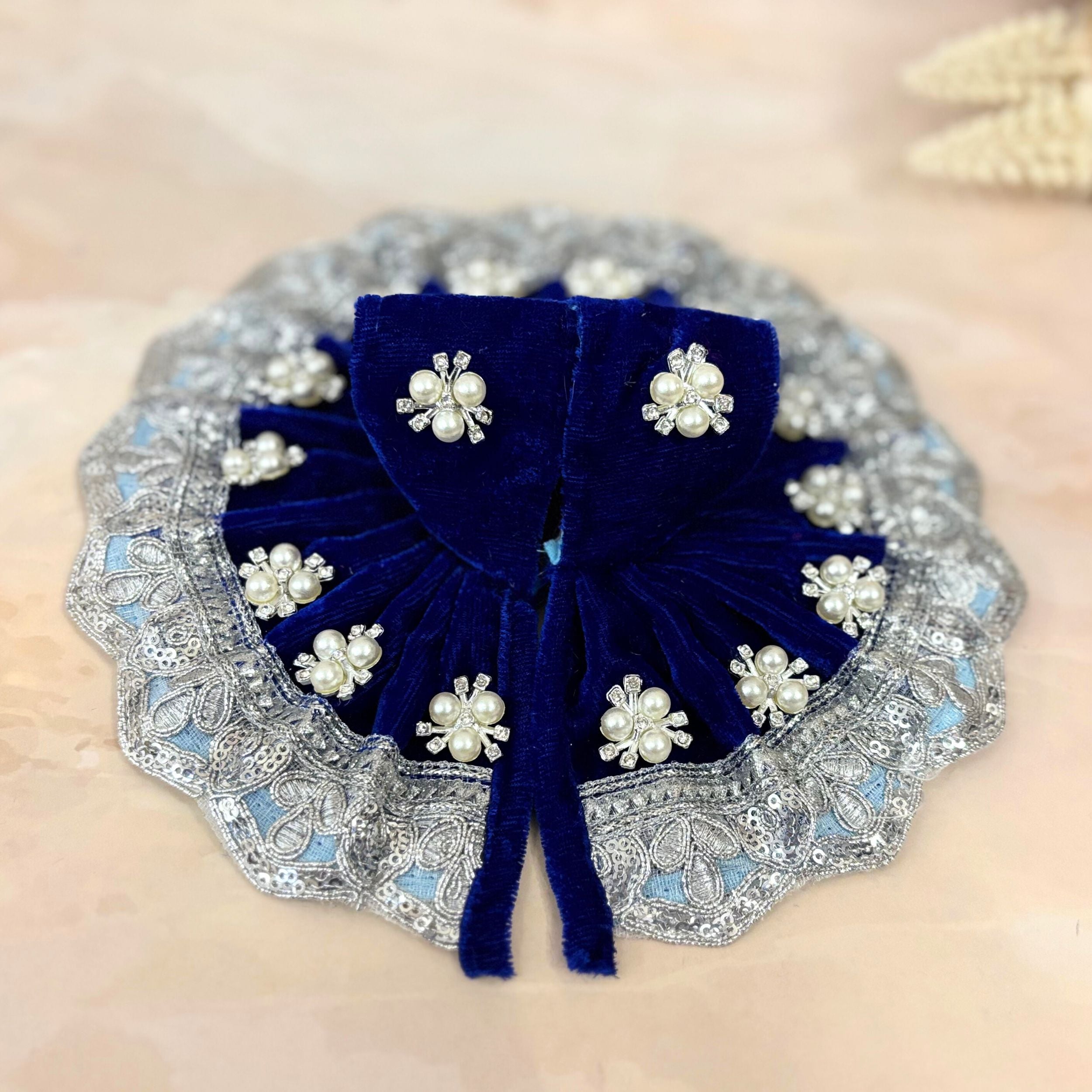 Vaidehi Handmade Velvet Laddu Gopal Dress Combo – Set of 4 Designer Poshaks for Janmashtami | Fancy Kanha Ji, Bal Gopal & Krishna Ji Dresses