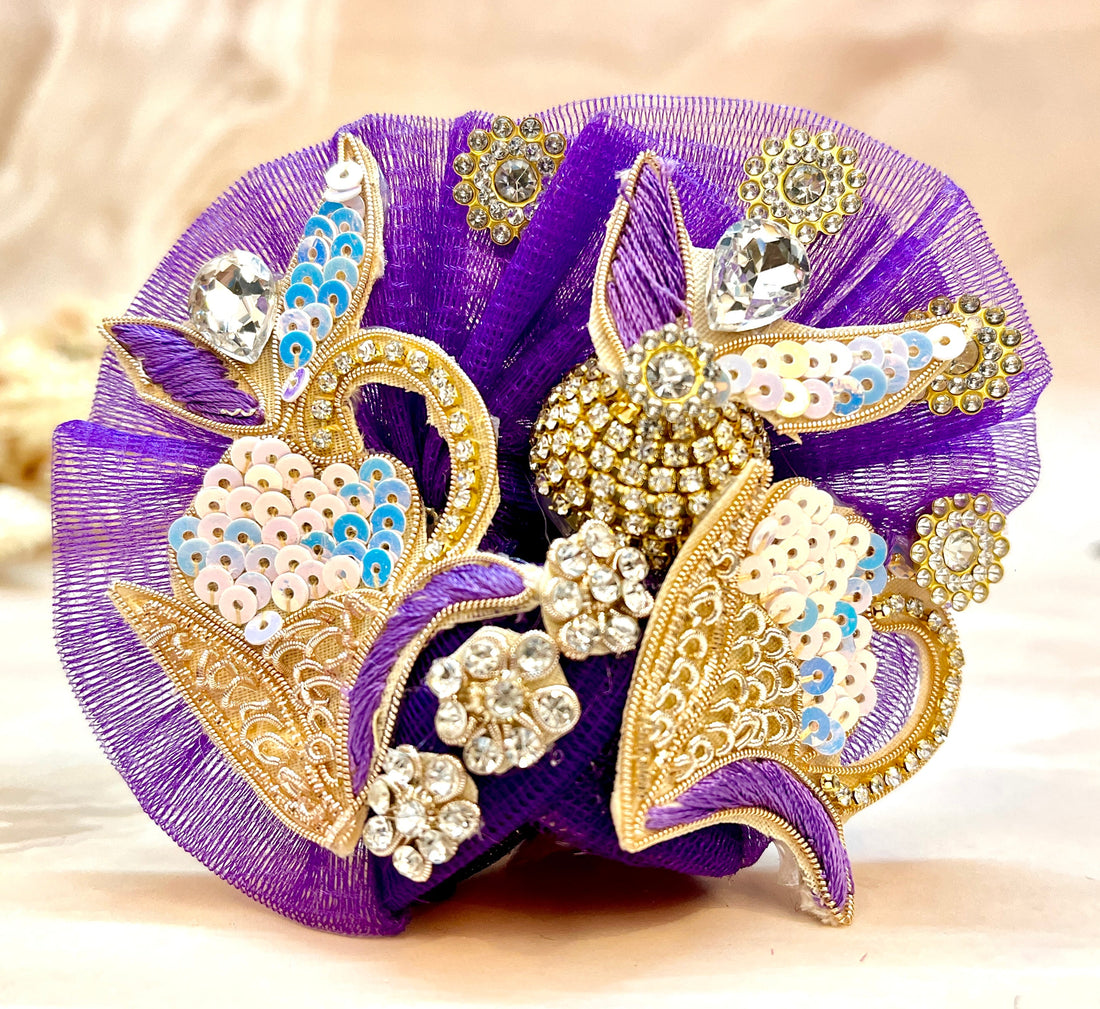 Handmade Dark Purple Designer Laddu Gopal Dress | Fancy Kanha Ji Poshak for Janmashtami | Bal Gopal & Krishna Ji Dress