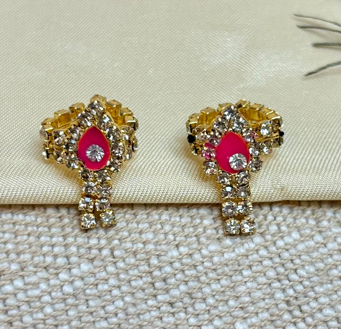 Handmade White Jarkan Kangan for Laddu Gopal Ji - Designer Bal Gopal Dress & Kanha Ji Poshak for Janmashtami Festival
