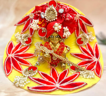 Handmade Red Lotus Laddu Gopal Dress - Designer Kanha Ji Poshak for Janmashtami, Fancy Bal Gopal Dress, Krishna Ji Dress
