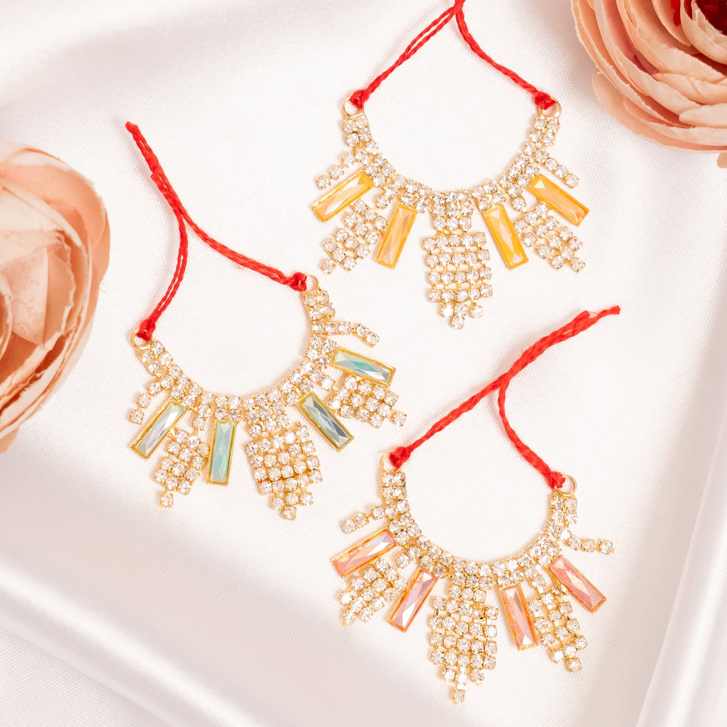 Divya Kanti Handmade Necklace Set (Pack of 3) - Perfect for Laddu Gopal Dress, Kanha Ji Poshak, Bal Gopal Dress & Janmashtami Celebrations