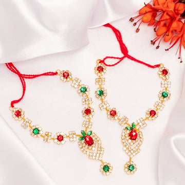 Handmade Padma Ratna Necklace Set (Pack of 2) - Perfect for Laddu Gopal Dress, Kanha Ji Poshak, Bal Gopal Dress & Janmashtami Celebrations