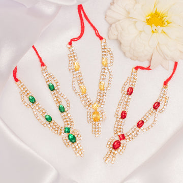 Divyam Shringar Handmade Necklace Set (Pack of 3) - Perfect for Laddu Gopal Dress, Kanha Ji Poshak, Bal Gopal Dress & Janmashtami Celebrations