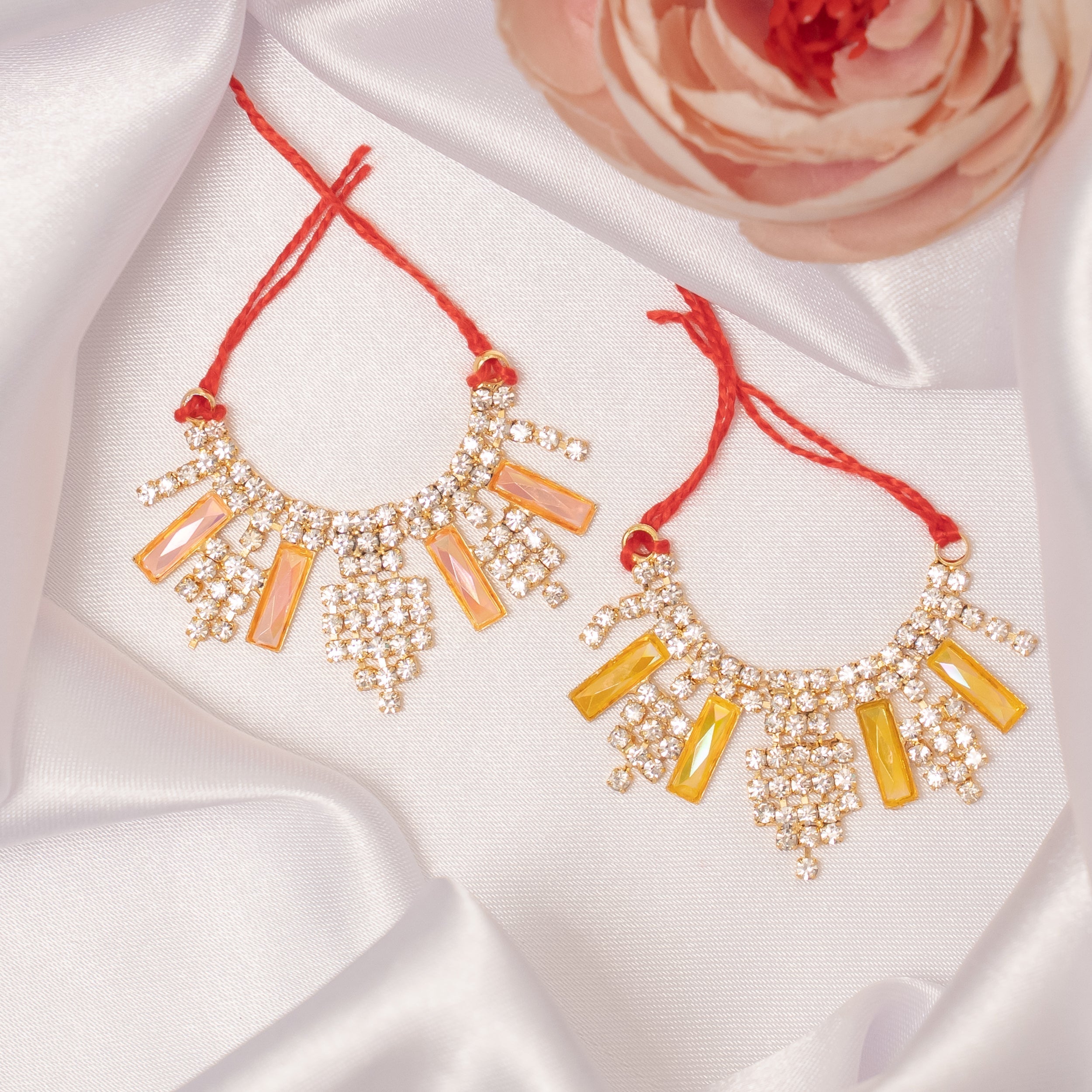 Handmade Sattva Ratna Necklace Set (Pack of 2) - Perfect for Laddu Gopal Dress, Kanha Ji Poshak, Bal Gopal Dress & Krishna Ji Dress for Janmashtami Festival