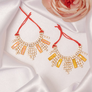 Handmade Sattva Ratna Necklace Set (Pack of 2) - Perfect for Laddu Gopal Dress, Kanha Ji Poshak, Bal Gopal Dress & Krishna Ji Dress for Janmashtami Festival