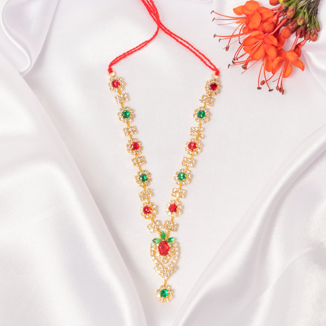 Handmade Ratna Vriksha Necklace Set (Pack of 2) - Perfect for Laddu Gopal Dress, Kanha Ji Poshak, Bal Gopal Dress & Janmashtami Celebrations
