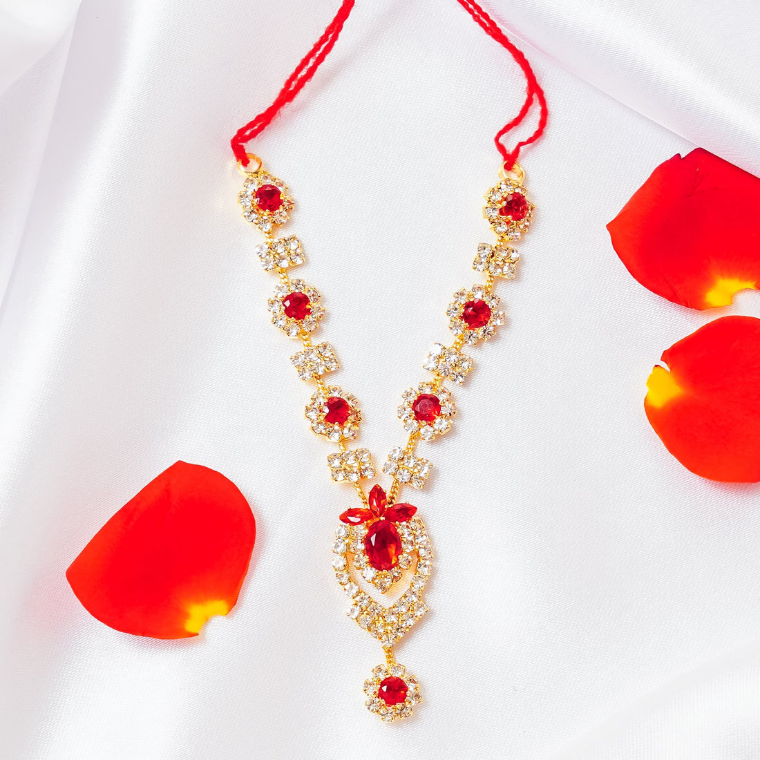 Divya Pushp Handmade Necklace Set (Pack of 3) - Perfect for Laddu Gopal Dress, Kanha Ji Poshak, Bal Gopal Dress & Krishna Ji Dress for Janmashtami