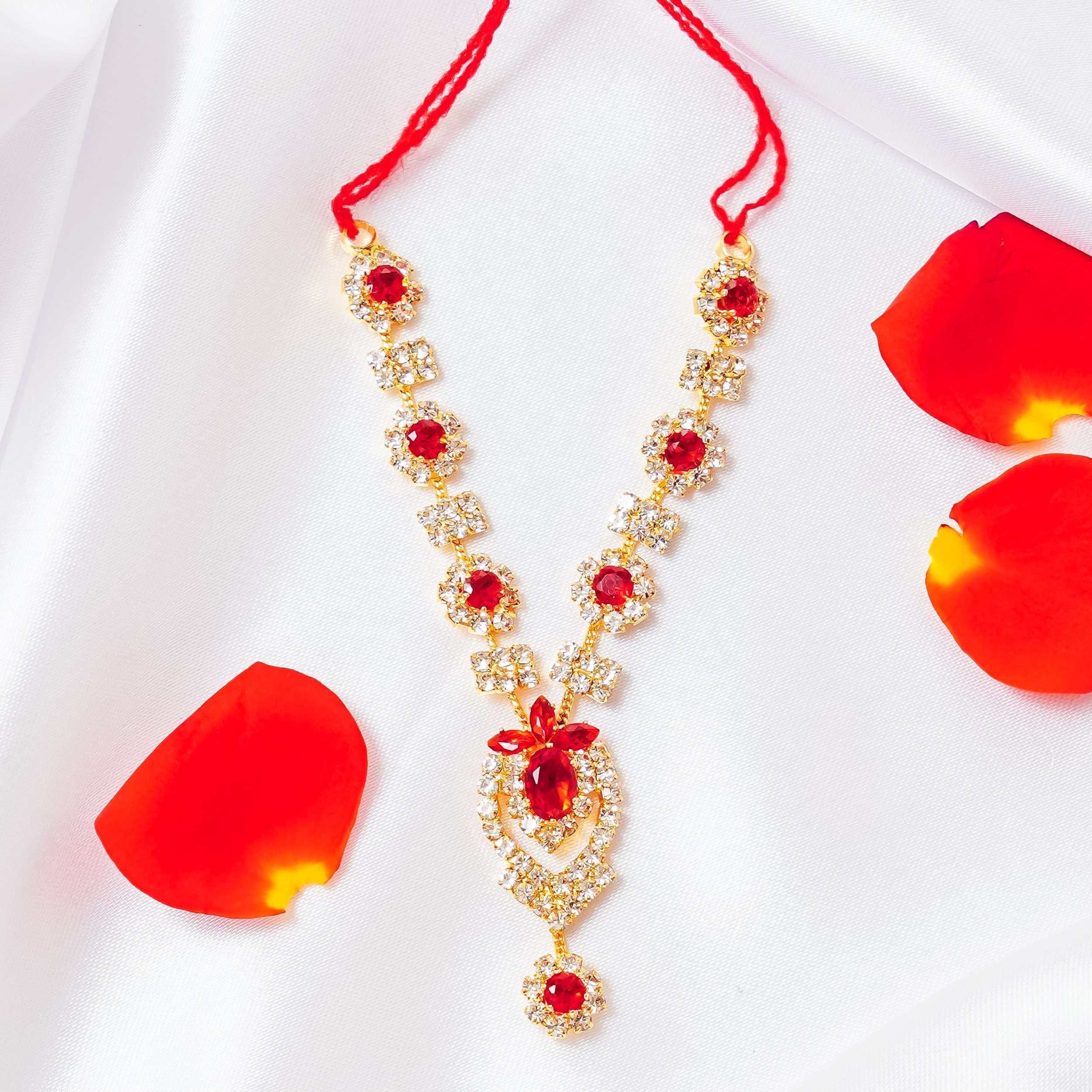 Divya Pushp Handmade Necklace Set (Pack of 3) - Perfect for Laddu Gopal Dress, Kanha Ji Poshak, Bal Gopal Dress & Krishna Ji Dress for Janmashtami