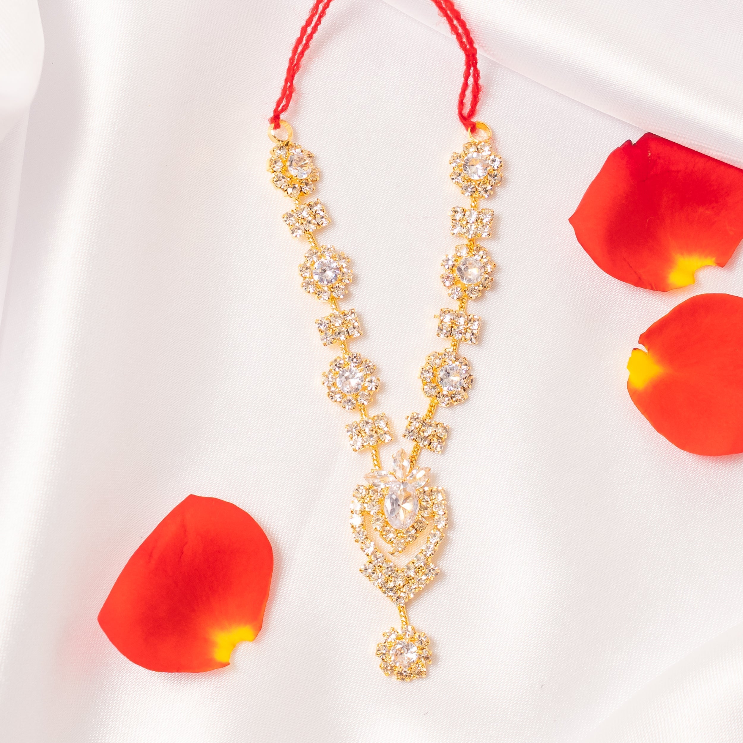 Divya Pushp Handmade Necklace Set (Pack of 3) - Perfect for Laddu Gopal Dress, Kanha Ji Poshak, Bal Gopal Dress & Krishna Ji Dress for Janmashtami