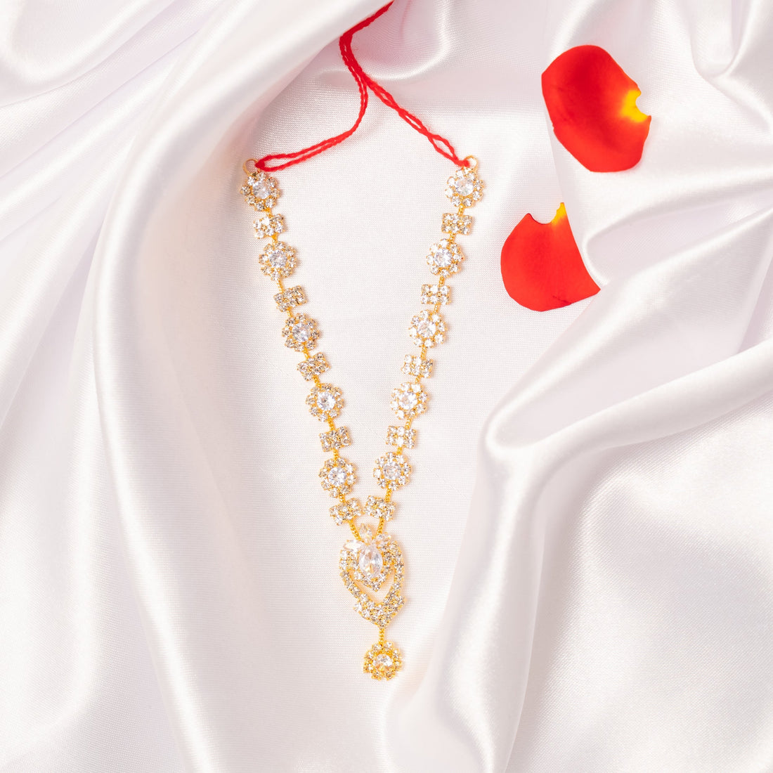 Bhavya Ratna Necklace Set of 3 - Handmade Designer Jewelry for Janmashtami, Perfect for Laddu Gopal Dress, Kanha Ji Poshak & Bal Gopal Dress