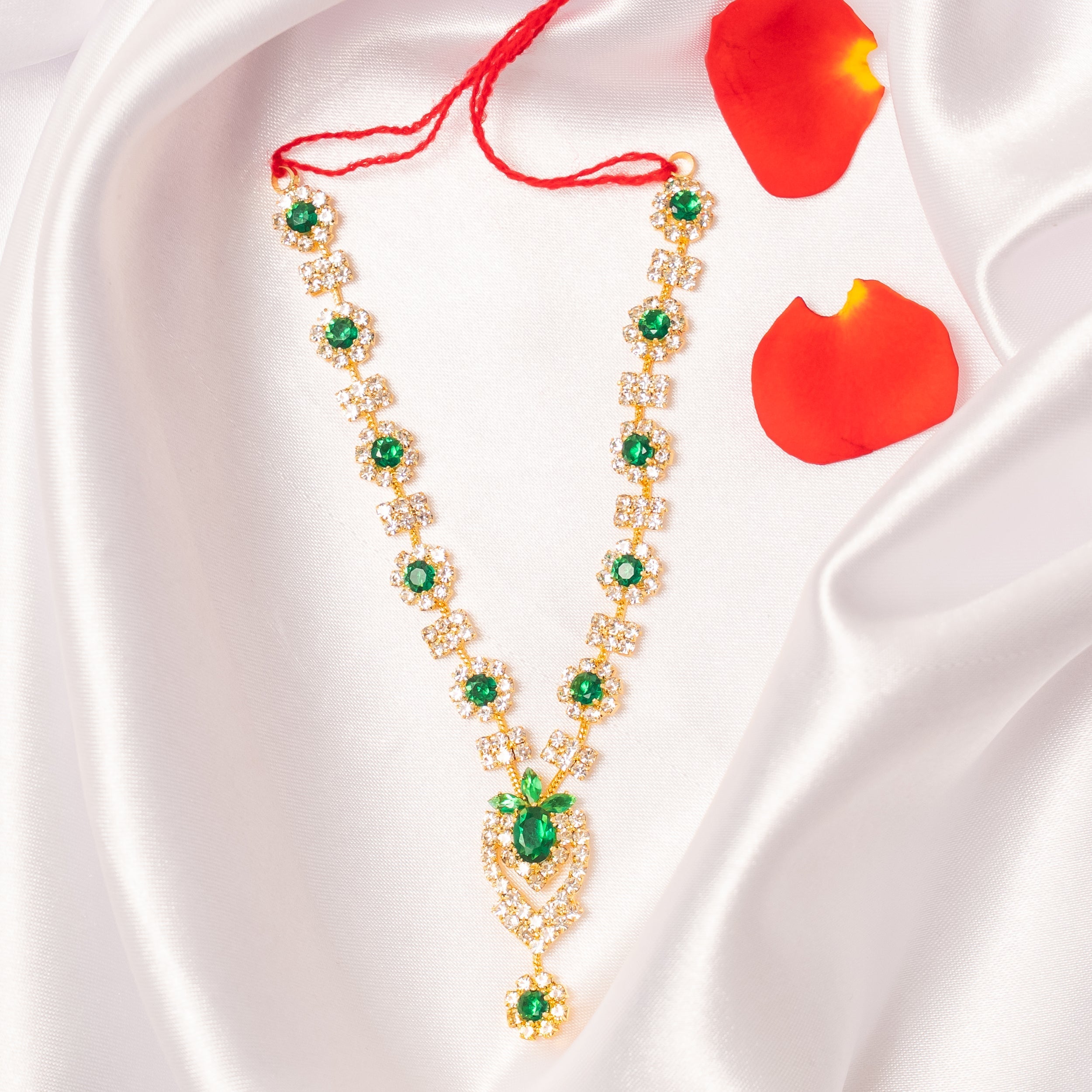 Bhavya Ratna Necklace Set of 3 - Handmade Designer Jewelry for Janmashtami, Perfect for Laddu Gopal Dress, Kanha Ji Poshak & Bal Gopal Dress