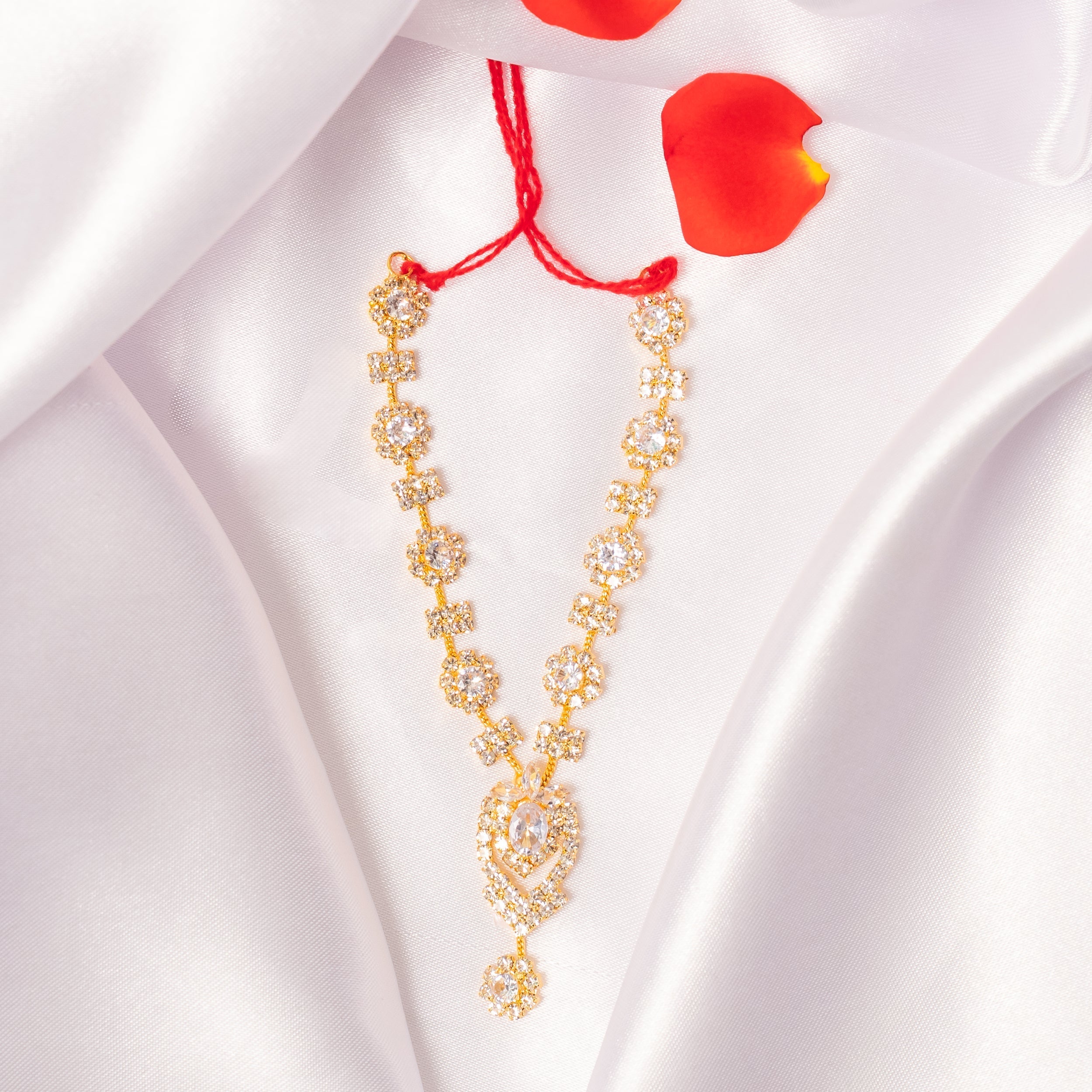 Vrindavan Ratna Necklace Set of 3 - Handmade Designer Jewelry for Laddu Gopal Dress, Kanha Ji Poshak, Bal Gopal Dress, Perfect for Janmashtami