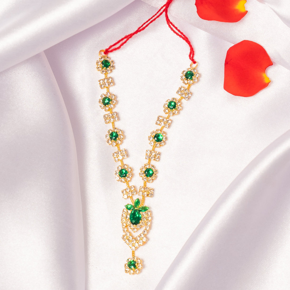 Vrindavan Ratna Necklace Set of 3 - Handmade Designer Jewelry for Laddu Gopal Dress, Kanha Ji Poshak, Bal Gopal Dress, Perfect for Janmashtami
