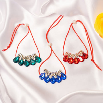 Triratna Darshan Necklace Set of 3 - Handmade Designer Jewelry for Janmashtami Celebrations | Perfect for Laddu Gopal, Kanha Ji, and Bal Gopal Dress