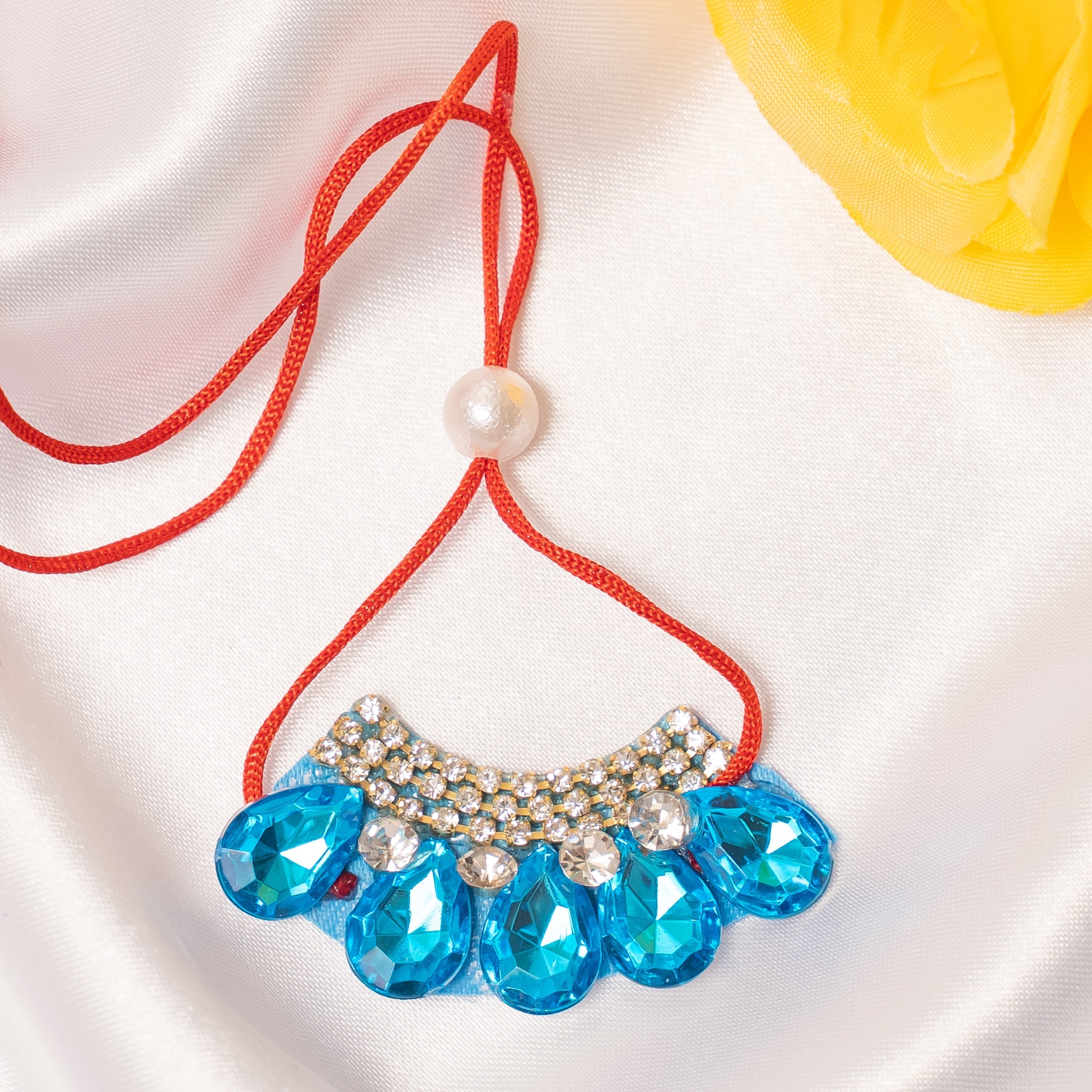 Chandrika Ratna Necklace Set of 3 - Handmade Designer Jewelry for Laddu Gopal Dress, Kanha Ji Poshak, Bal Gopal Dress, and Krishna Ji Dress - Perfect for Janmashtami Festival