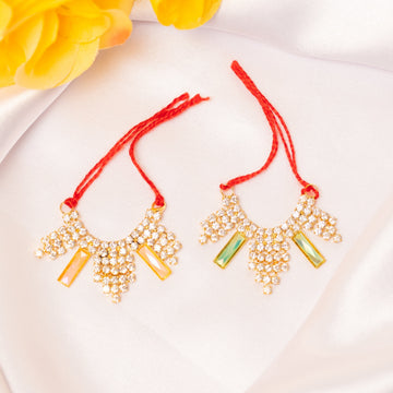 Surya Kiran Necklace Set (Pack of 2) - Perfect for Laddu Gopal Dress, Kanha Ji Poshak & Janmashtami Celebrations | Handmade Designer Jewelry