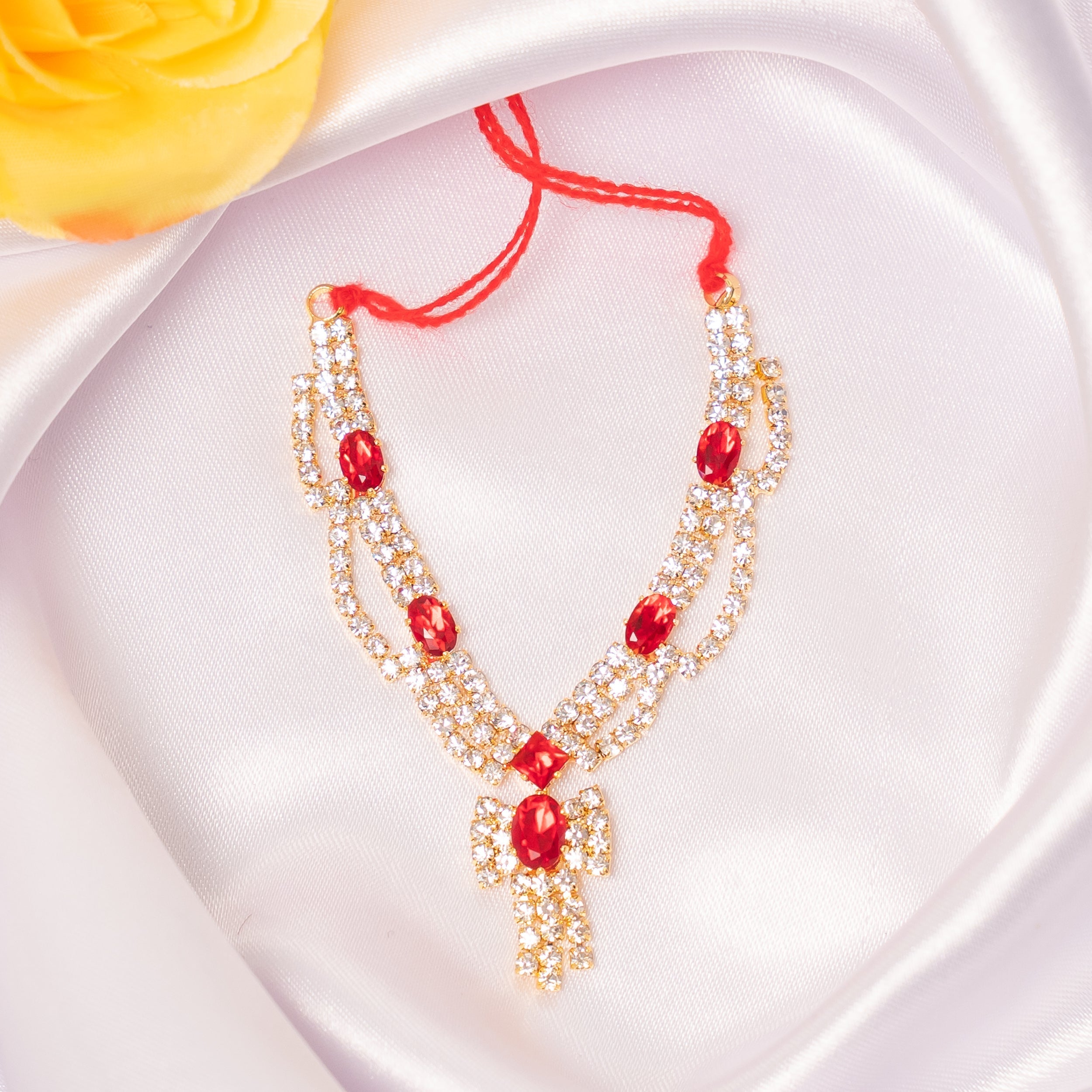 Divyam Shringar Handmade Necklace Set (Pack of 3) - Perfect for Laddu Gopal Dress, Kanha Ji Poshak, Bal Gopal Dress & Janmashtami Celebrations