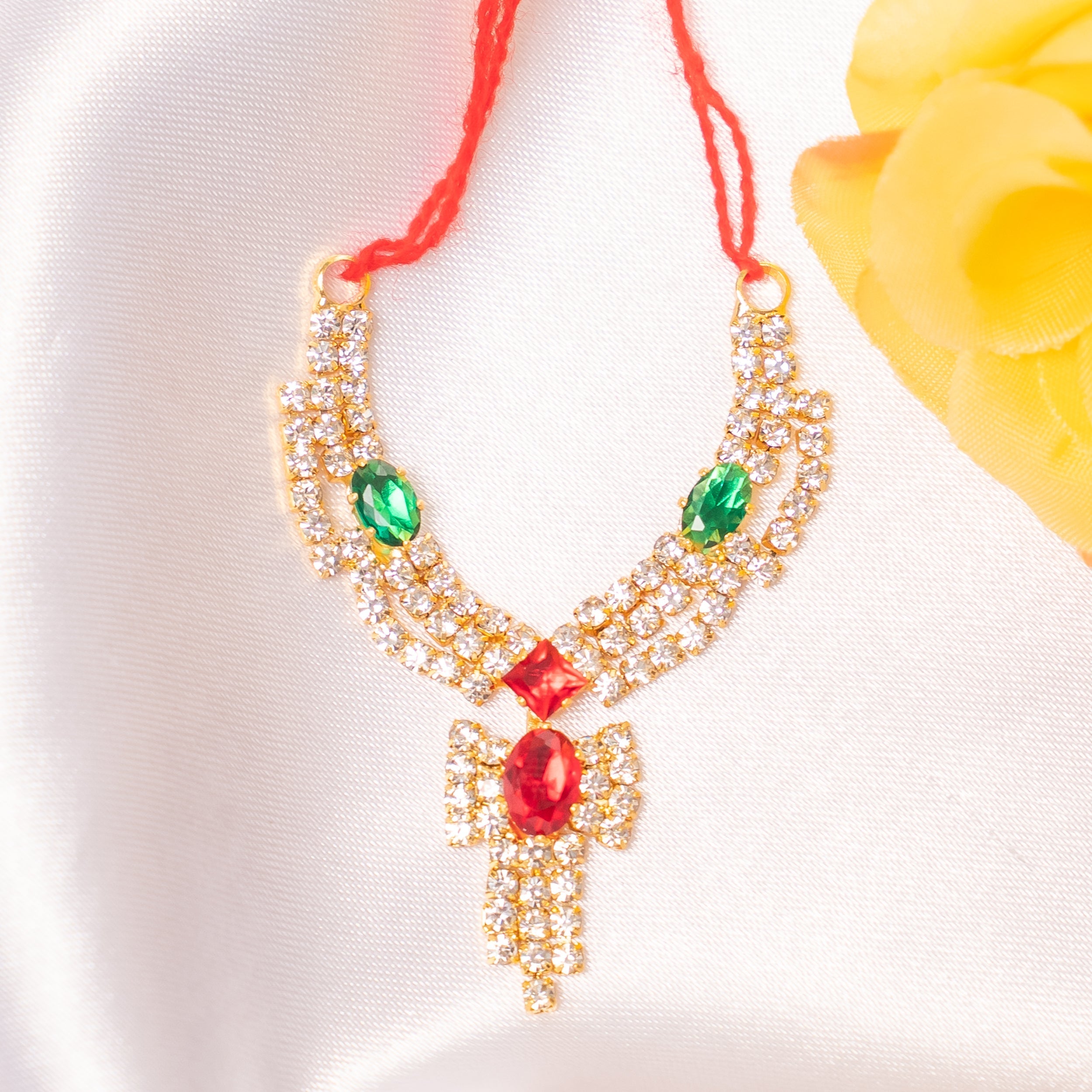 Handmade Ratna Shakti Necklace Set (Pack of 3) - Perfect for Laddu Gopal Dress, Kanha Ji Poshak, Bal Gopal Dress & Krishna Ji Dress for Janmashtami Festival