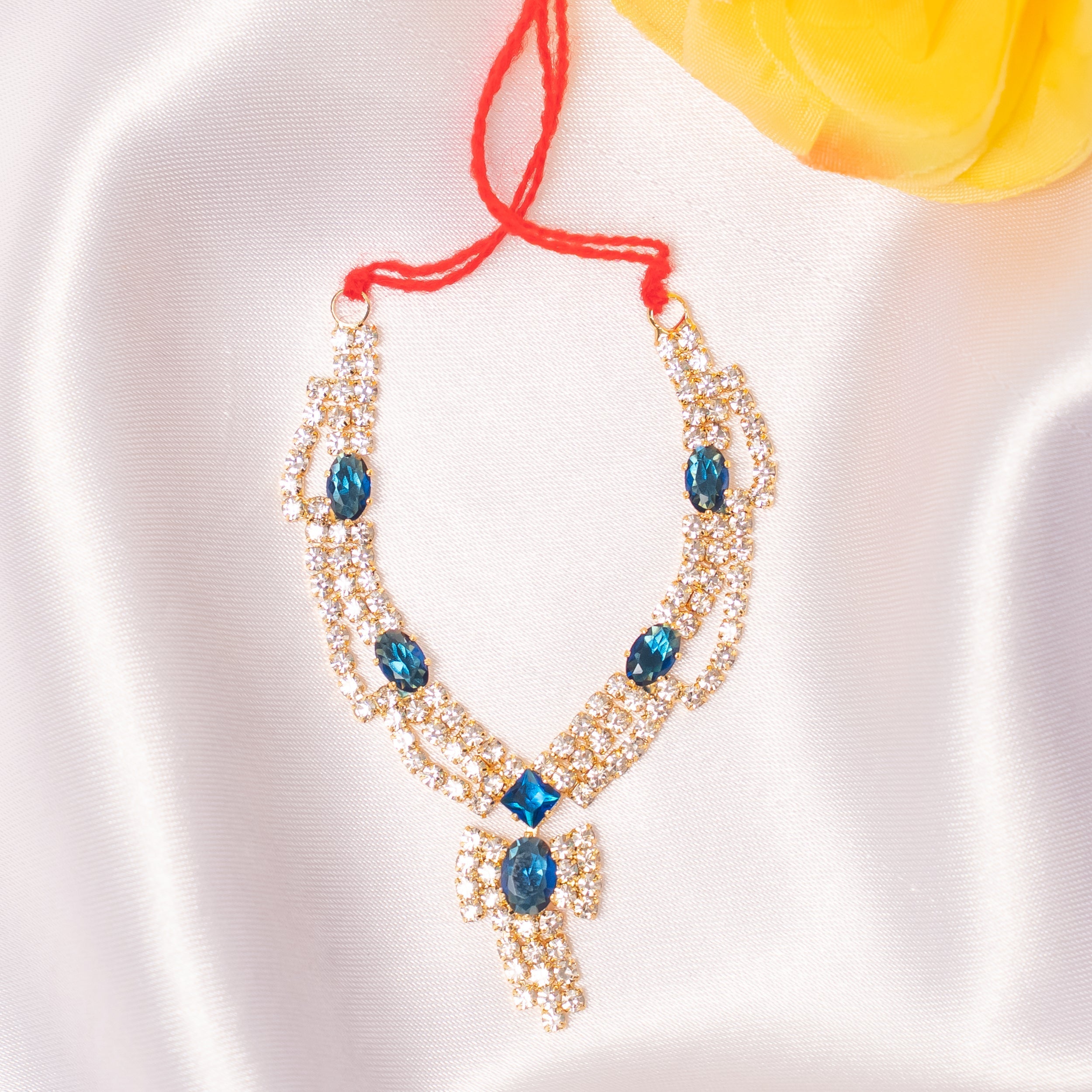Handmade Mangal Ratna Necklace Set (Pack of 3) - Perfect for Laddu Gopal Dress, Kanha Ji Poshak, and Janmashtami Celebrations