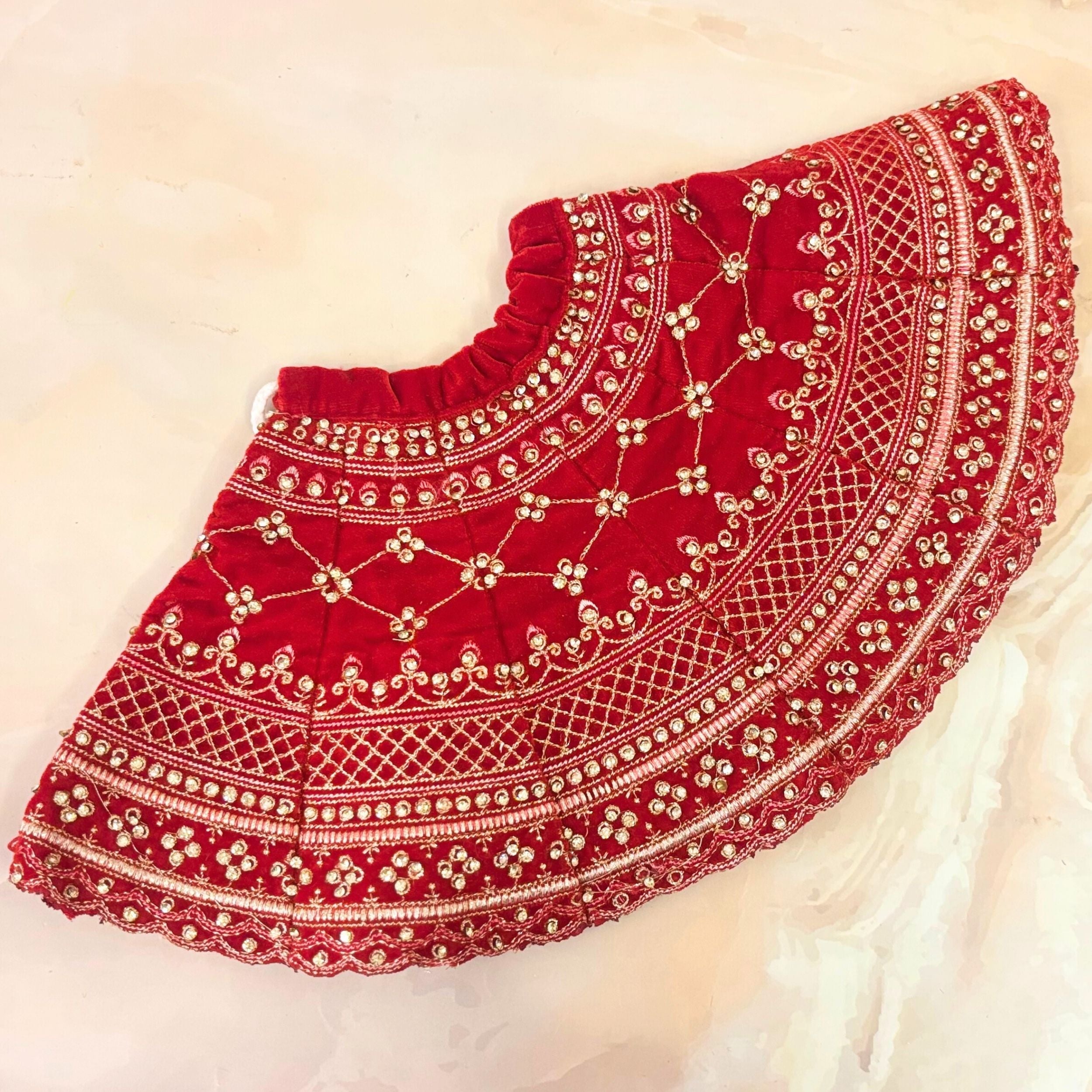 Handmade Designer Rudrāmbarā Mata Rani Dress - Elegant Laddu Gopal Dress, Kanha Ji Poshak, Bal Gopal Dress for Janmashtami Festival