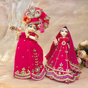 Handmade Designer Raspriya Radha Krishna Dress - Fancy Laddu Gopal Dress, Kanha Ji Poshak, Bal Gopal Dress for Janmashtami Festival