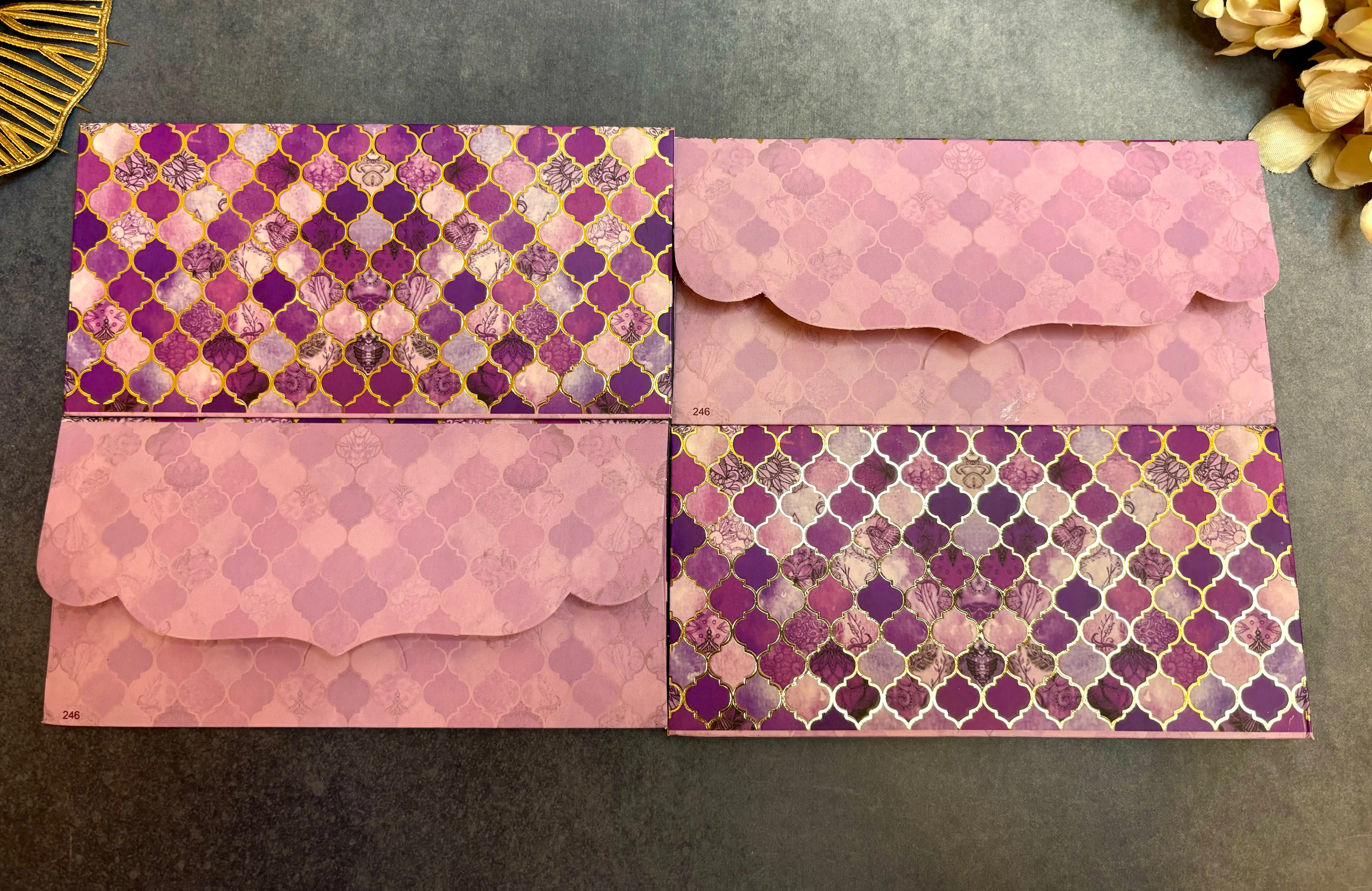 Handmade Moroccan Goldfoil Paper Money Envelopes - Pack of 10 for Janmashtami Celebrations | Perfect for Laddu Gopal Dress, Kanha Ji Poshak, and Bal Gopal Dress