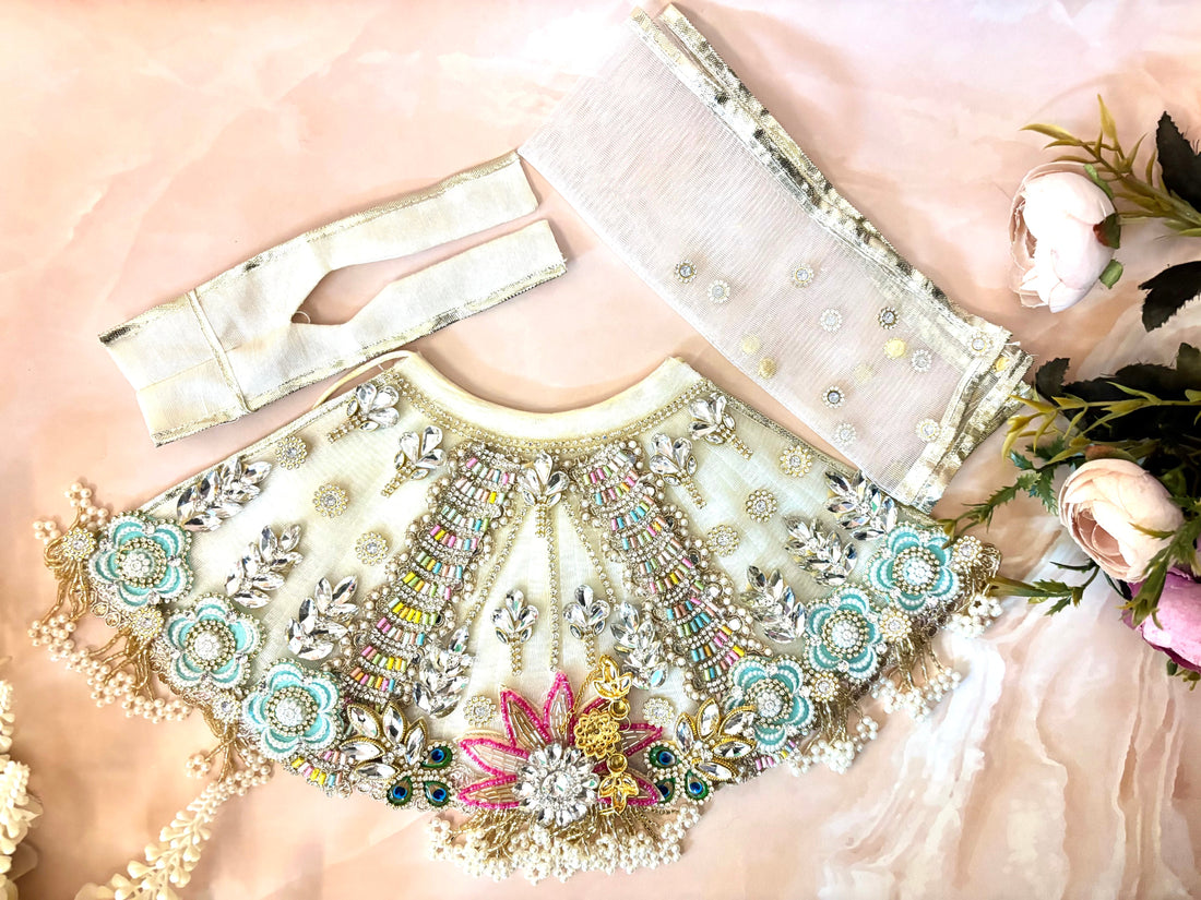 Handmade Chandri Mata Rani Dress - Designer Laddu Gopal Dress, Kanha Ji Poshak, and Bal Gopal Dress for Janmashtami Festival