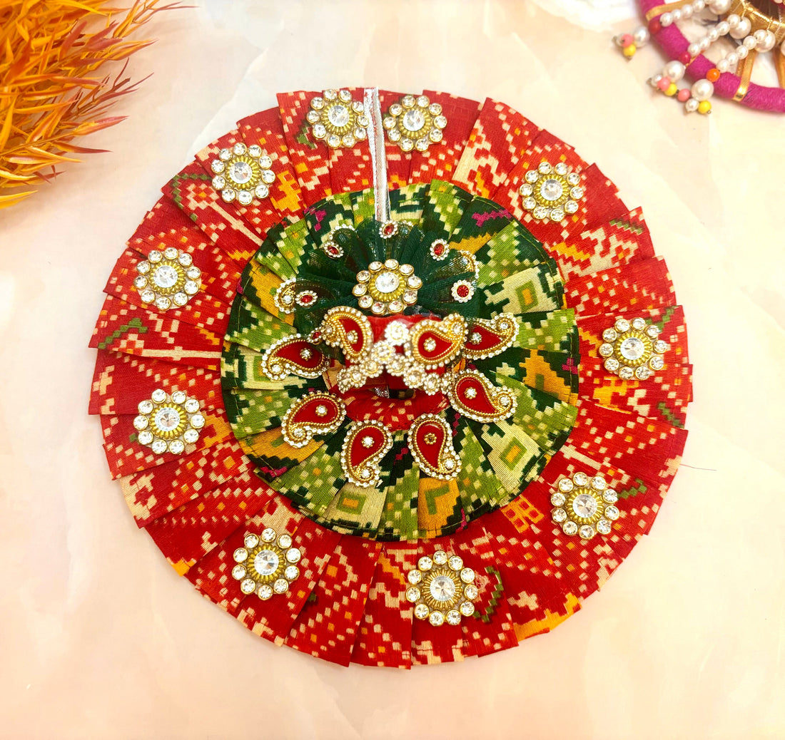 Handmade Red & Green Laddu Gopal Dress | Designer Kanha Ji Poshak for Janmashtami | Fancy Bal Gopal Dress & Krishna Ji Dress