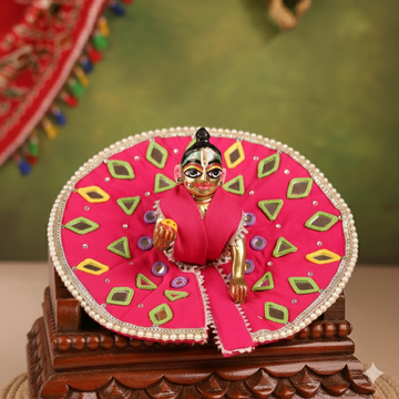 Handmade Madhuro Magenta Laddu Gopal Dress | Designer Kanha Ji Poshak for Janmashtami | Fancy Bal Gopal & Krishna Ji Dress