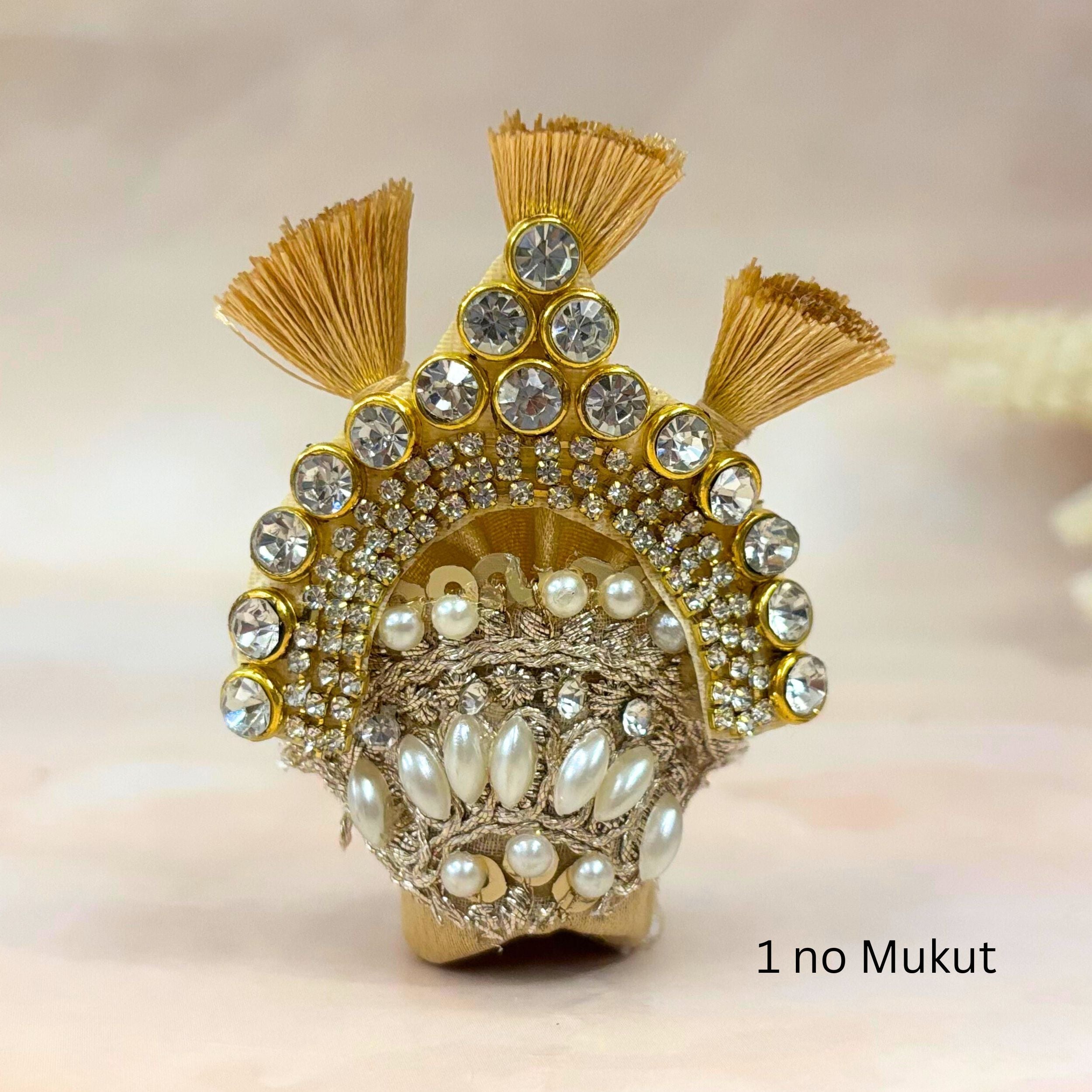 Handmade Suvarṇachandra Laddu Gopal Dress - Designer Kanha Ji Poshak, Fancy Bal Gopal Dress for Janmashtami Celebrations