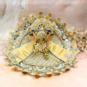 Handmade Suvarṇachandra Laddu Gopal Dress - Designer Kanha Ji Poshak, Fancy Bal Gopal Dress for Janmashtami Celebrations