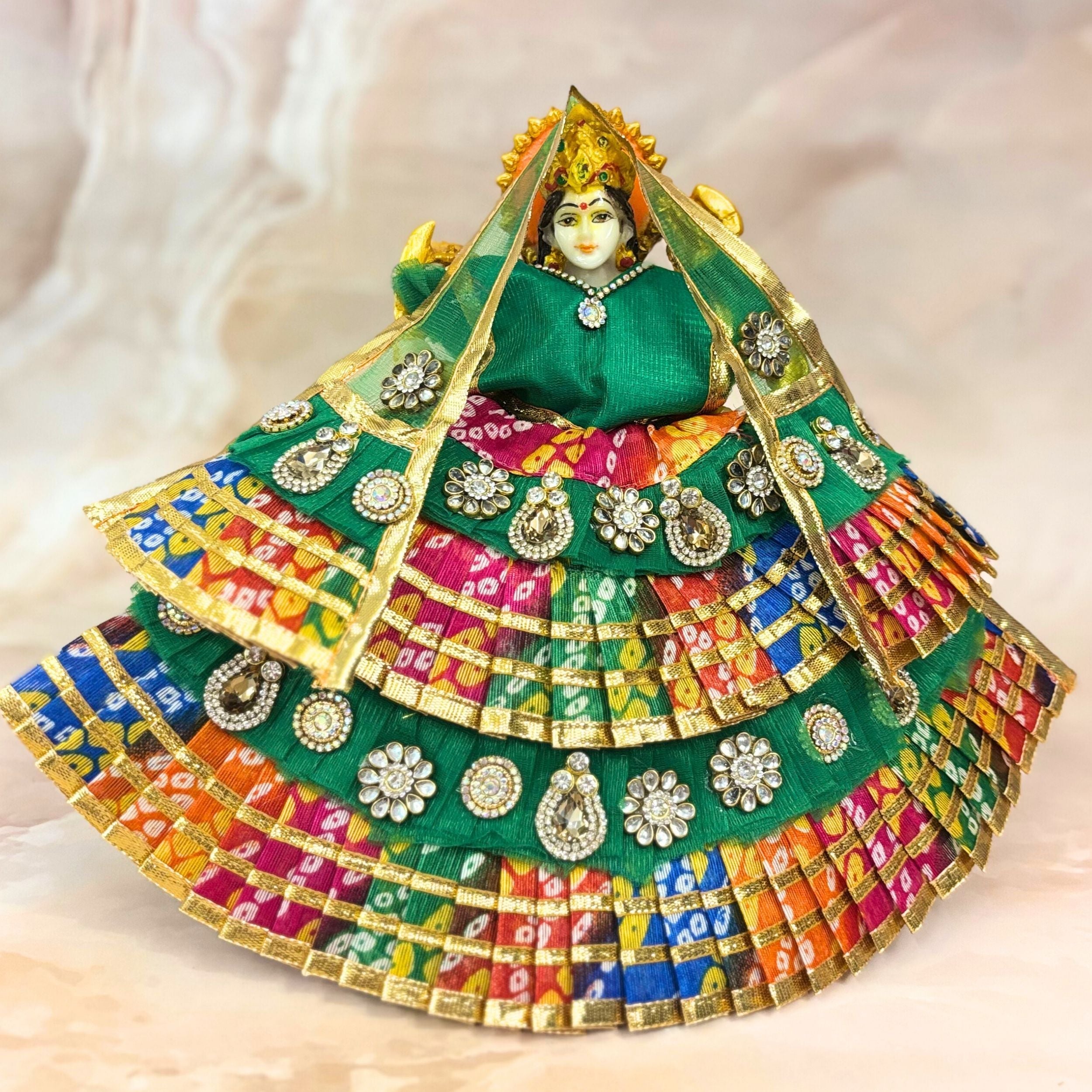 Handmade Rajvasini Mata Rani Dress - Designer Laddu Gopal Dress, Kanha Ji Poshak, Bal Gopal Dress for Janmashtami Festival