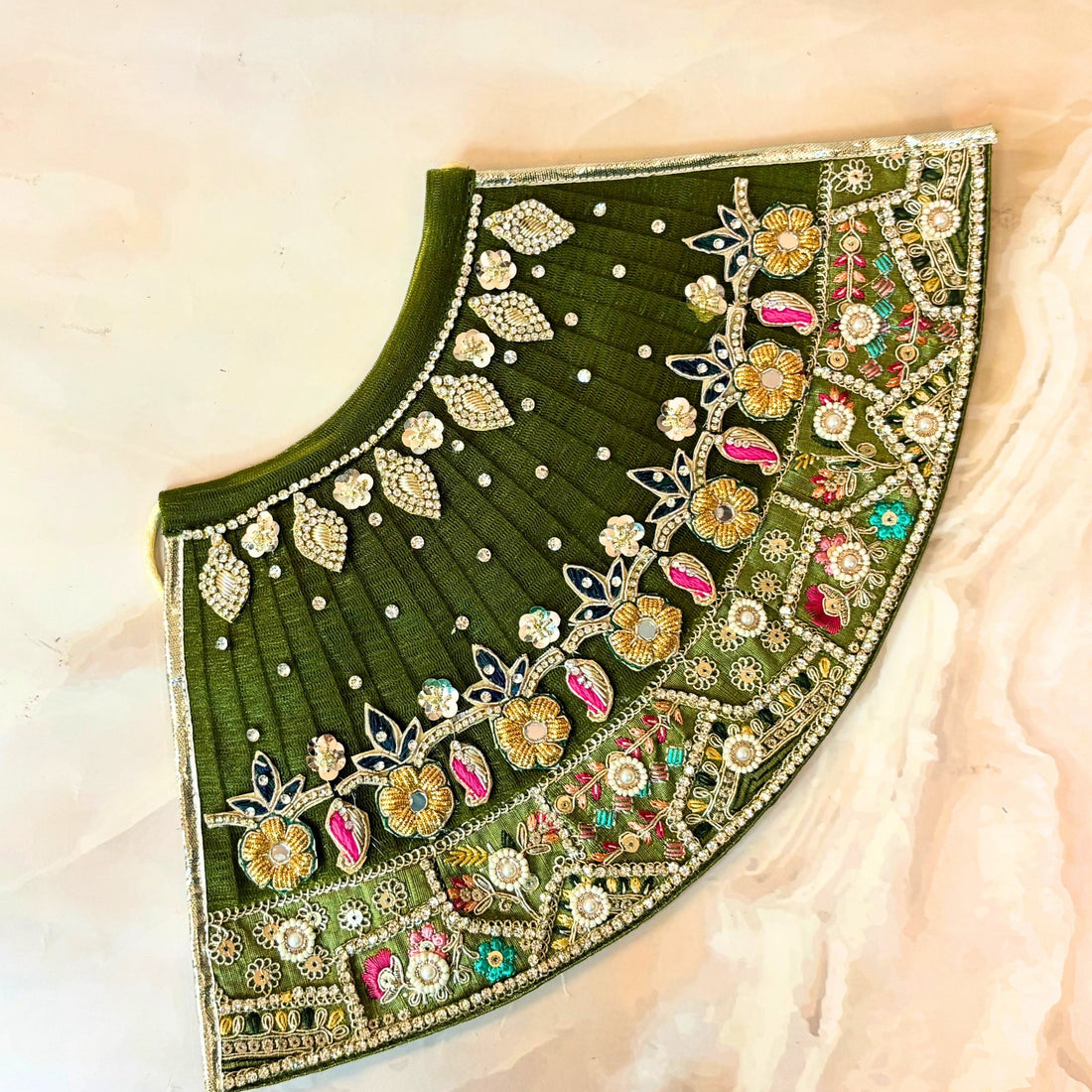 Luxe Handmade Padmavati Durga Maa Dress - Designer Laddu Gopal Poshak, Fancy Kanha Ji Dress for Janmashtami, Bal Gopal & Krishna Ji Celebrations